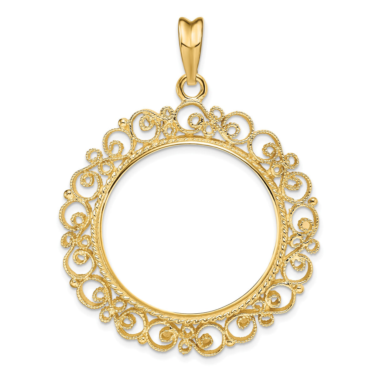 27 mm 14k Yellow Gold coin bezel for UK £50 Britannia