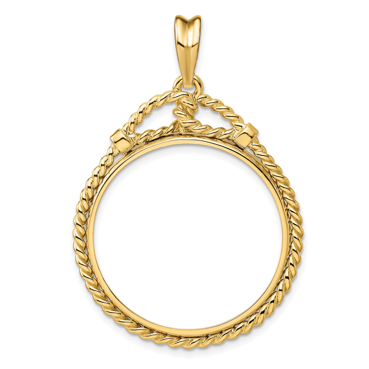 27 mm 14k Yellow Gold coin bezel for UK £50 Britannia