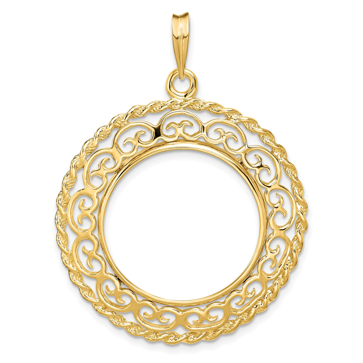 22 mm 14k Yellow Gold coin bezel for UK £25 Britannia