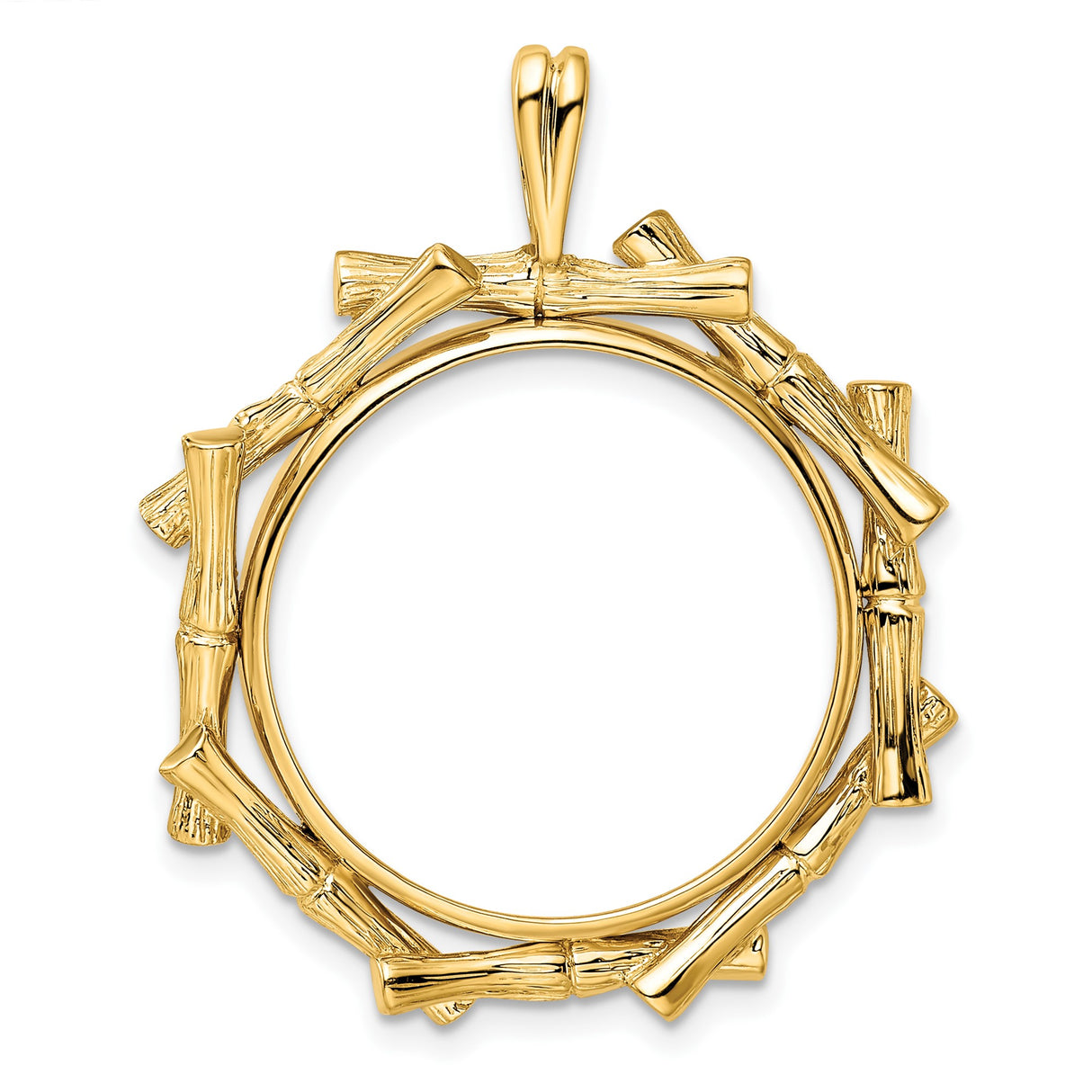 22 mm 14k Yellow Gold coin bezel for UK £1 Sovereign