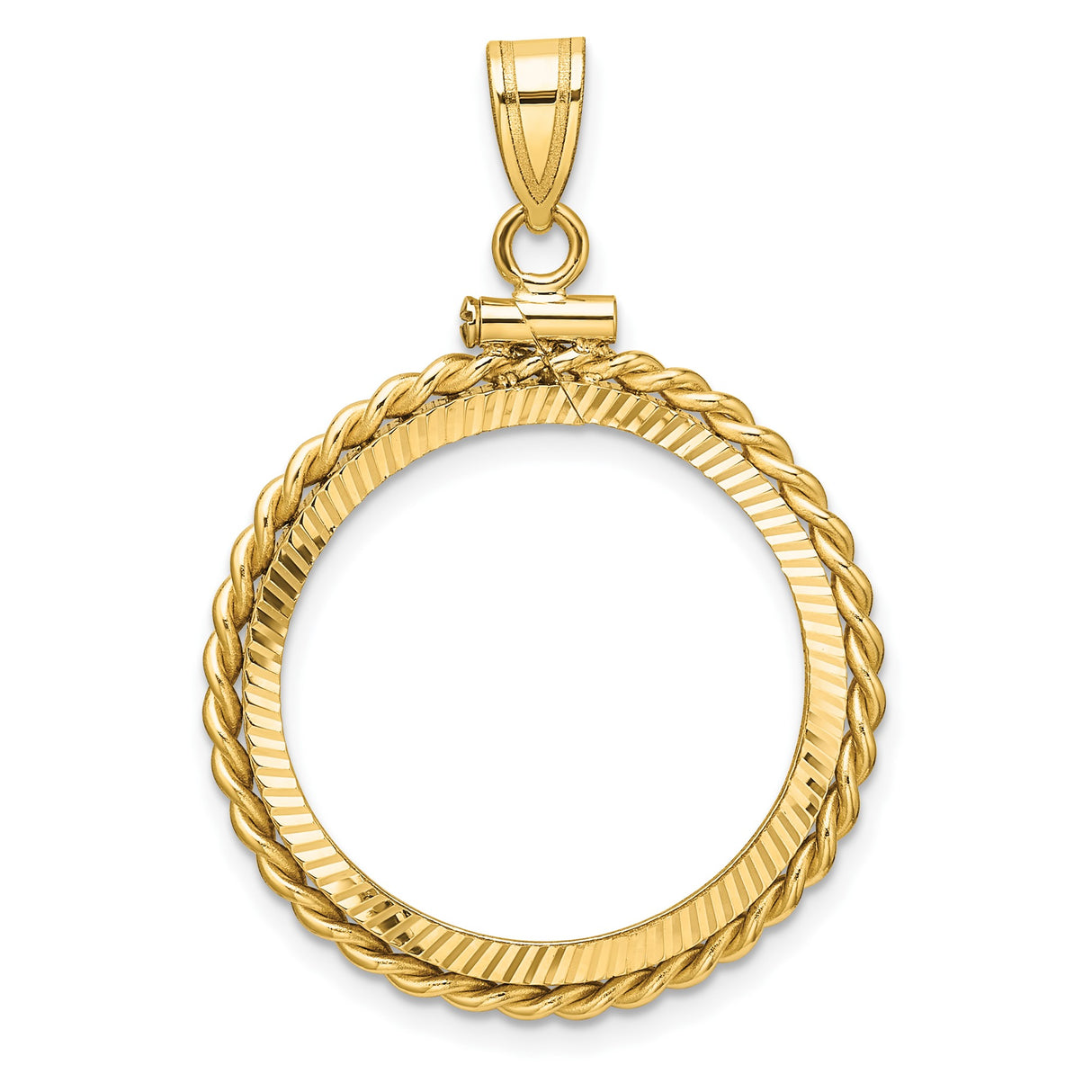 22 mm 14k Yellow Gold coin bezel for UK £1 Sovereign