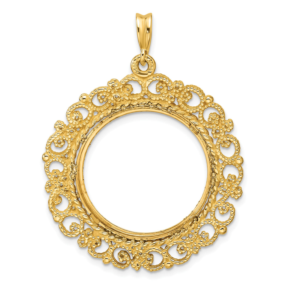22 mm 14k Yellow Gold coin bezel for UK £1 Sovereign — additional image
