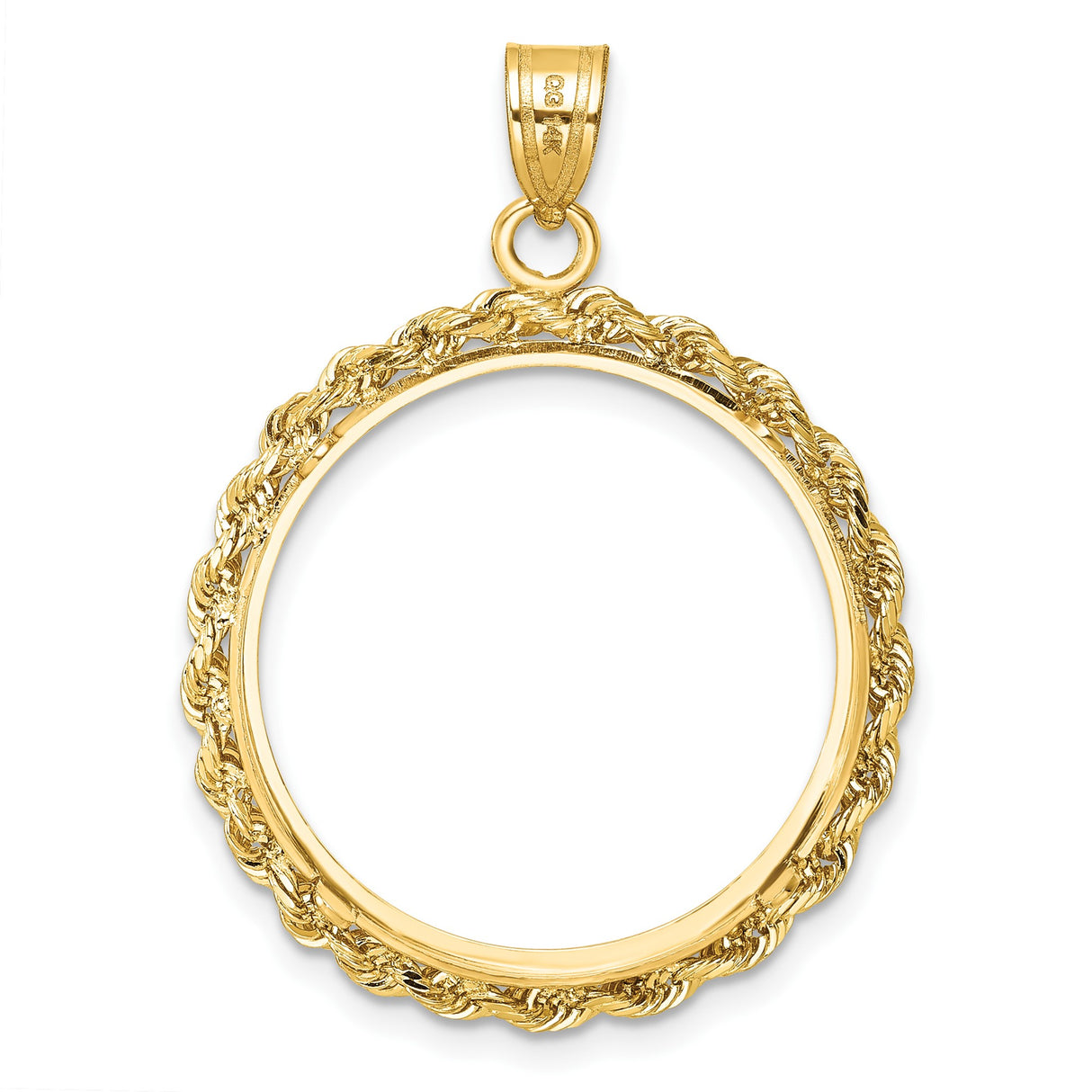 22 mm 14k Yellow Gold coin bezel for UK £1 Sovereign — additional image