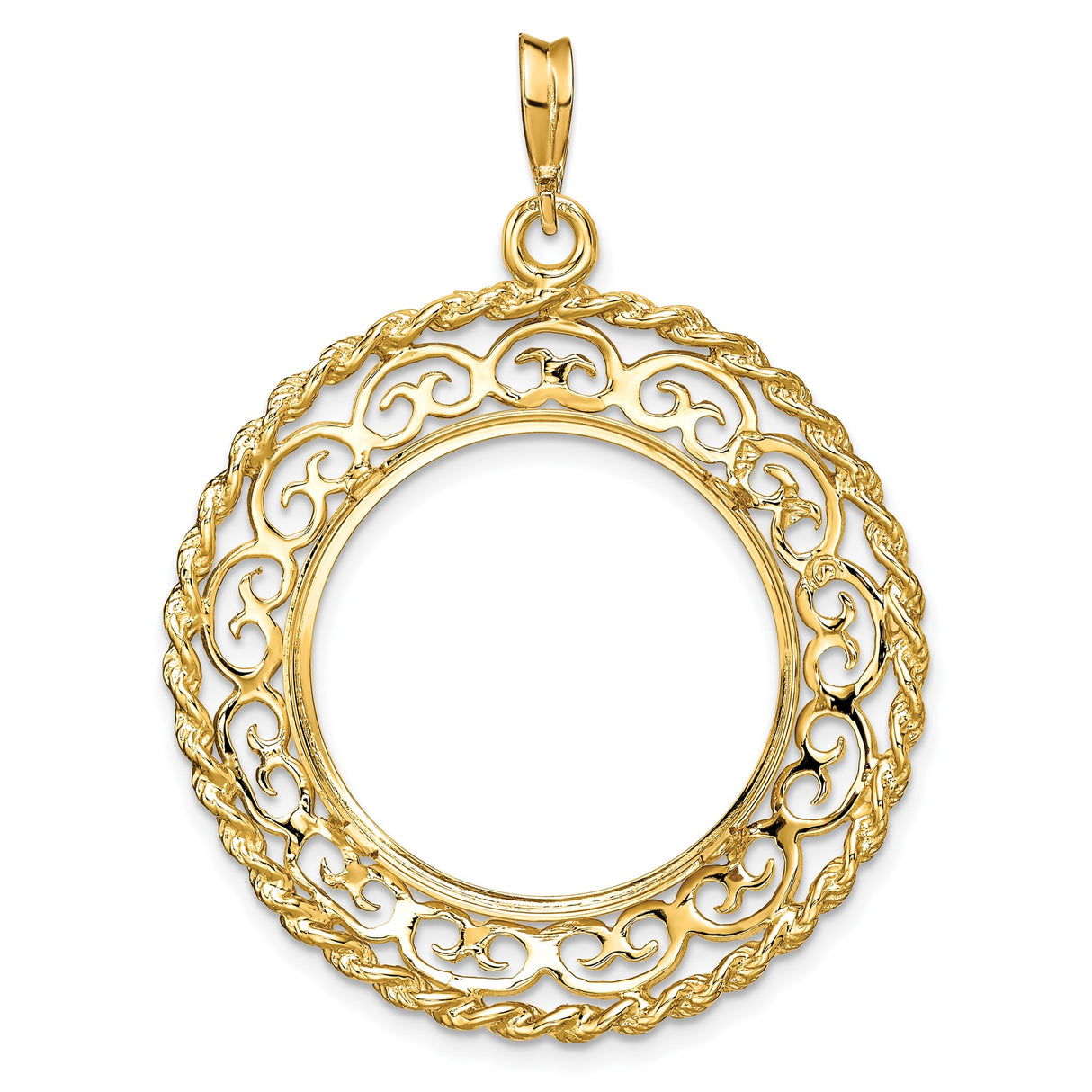 22 mm 14k Yellow Gold coin bezel for UK £1 Sovereign — additional image