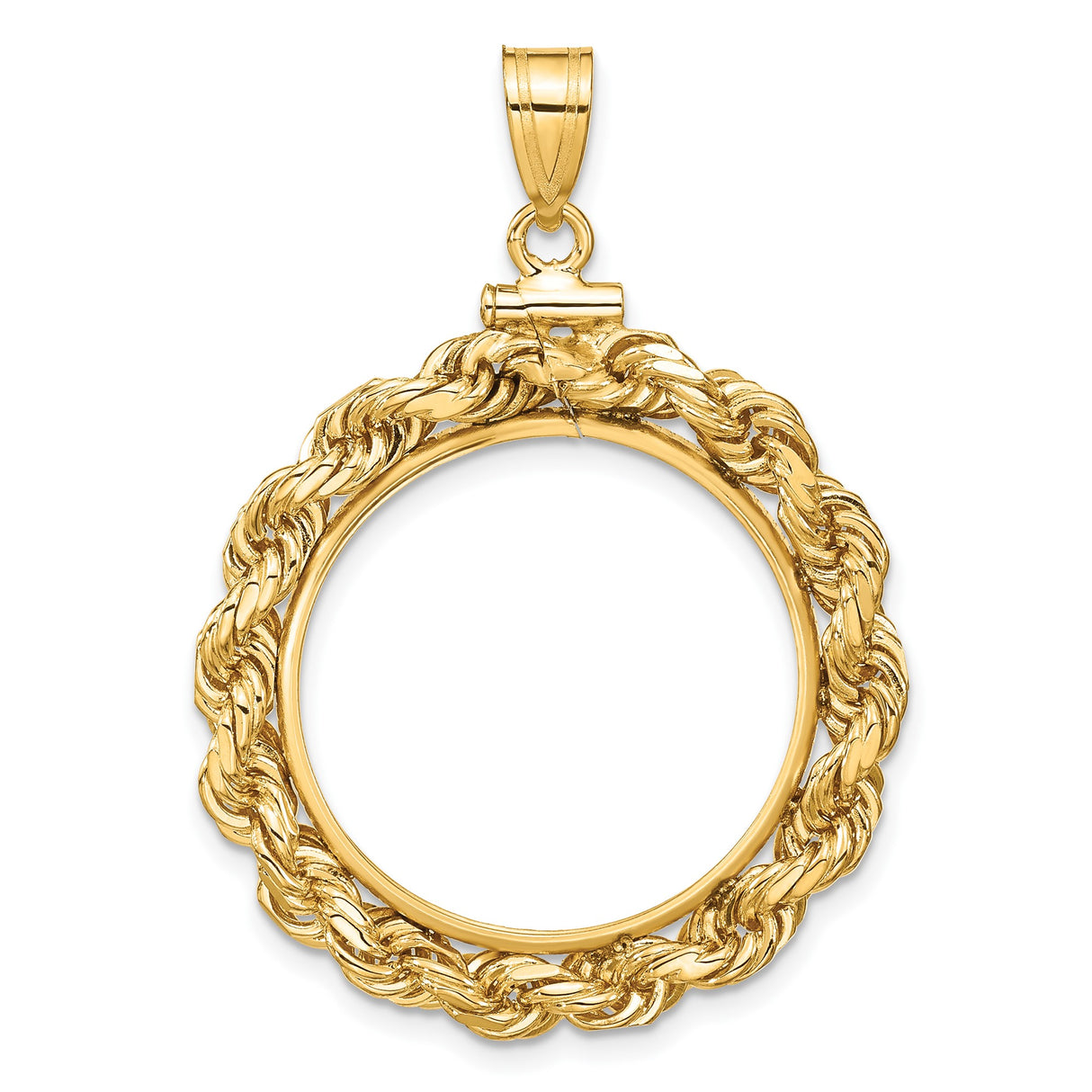 22 mm 14k Yellow Gold coin bezel for UK £1 Sovereign