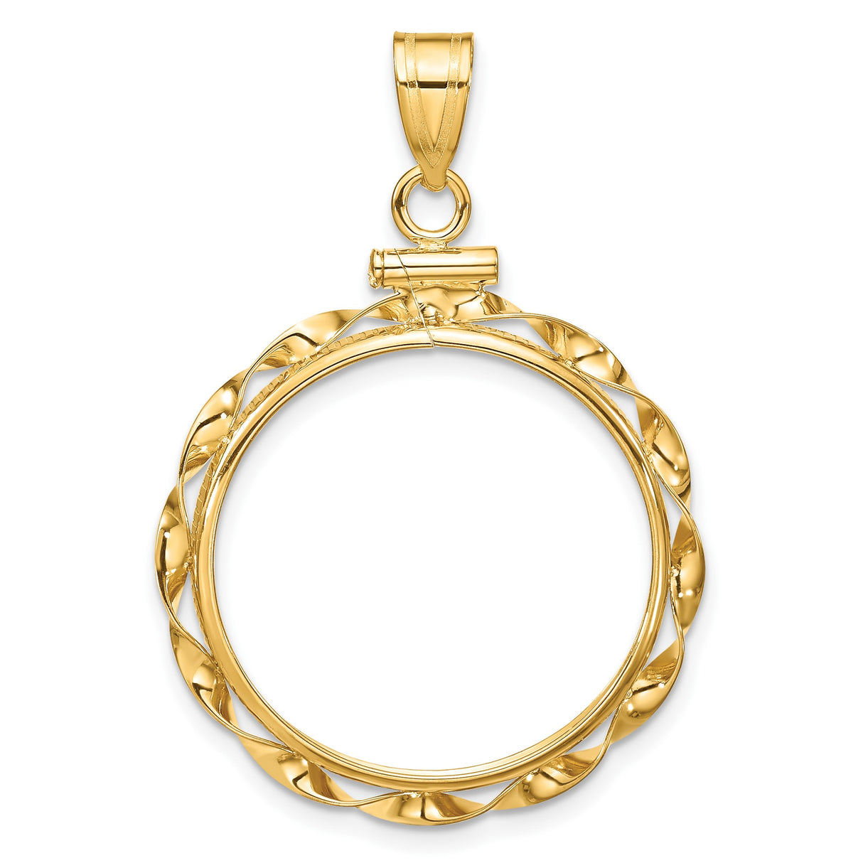 22 mm 10k Yellow Gold coin bezel for UK £1 Sovereign
