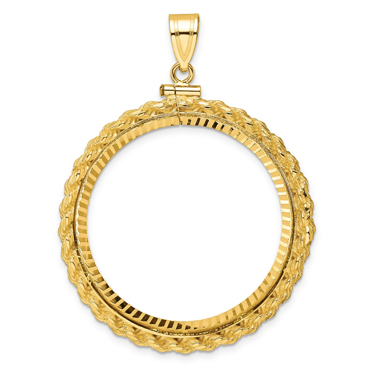 33 mm 14k Yellow Gold coin bezel pendant for US $50 American Buffalo