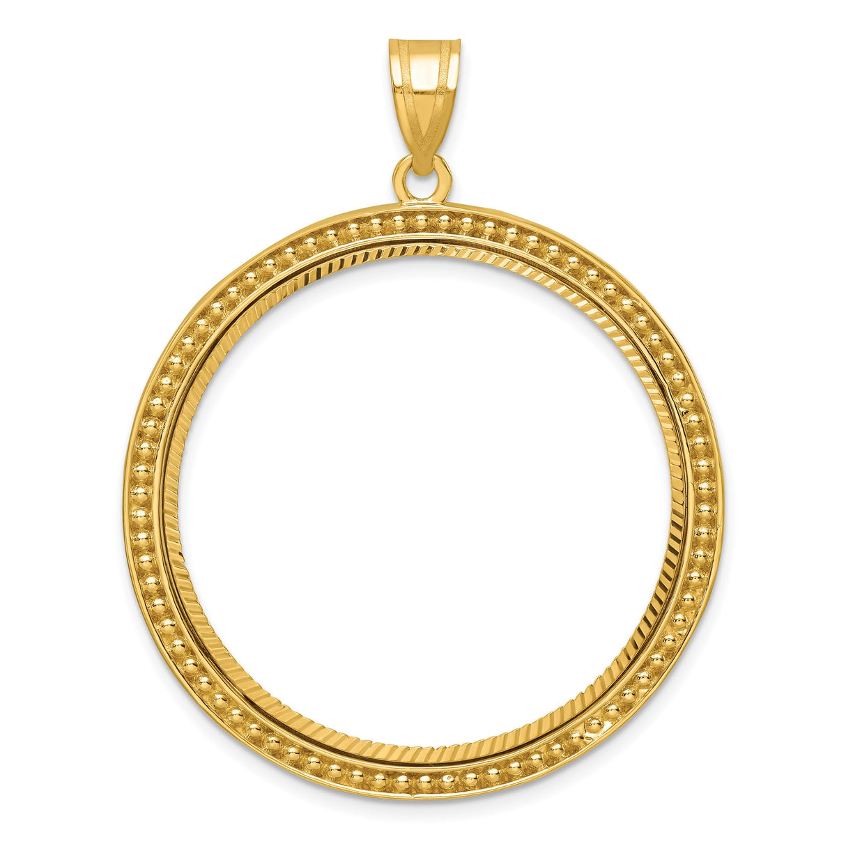 33 mm 14k Yellow Gold coin bezel pendant for US $50 American Eagle