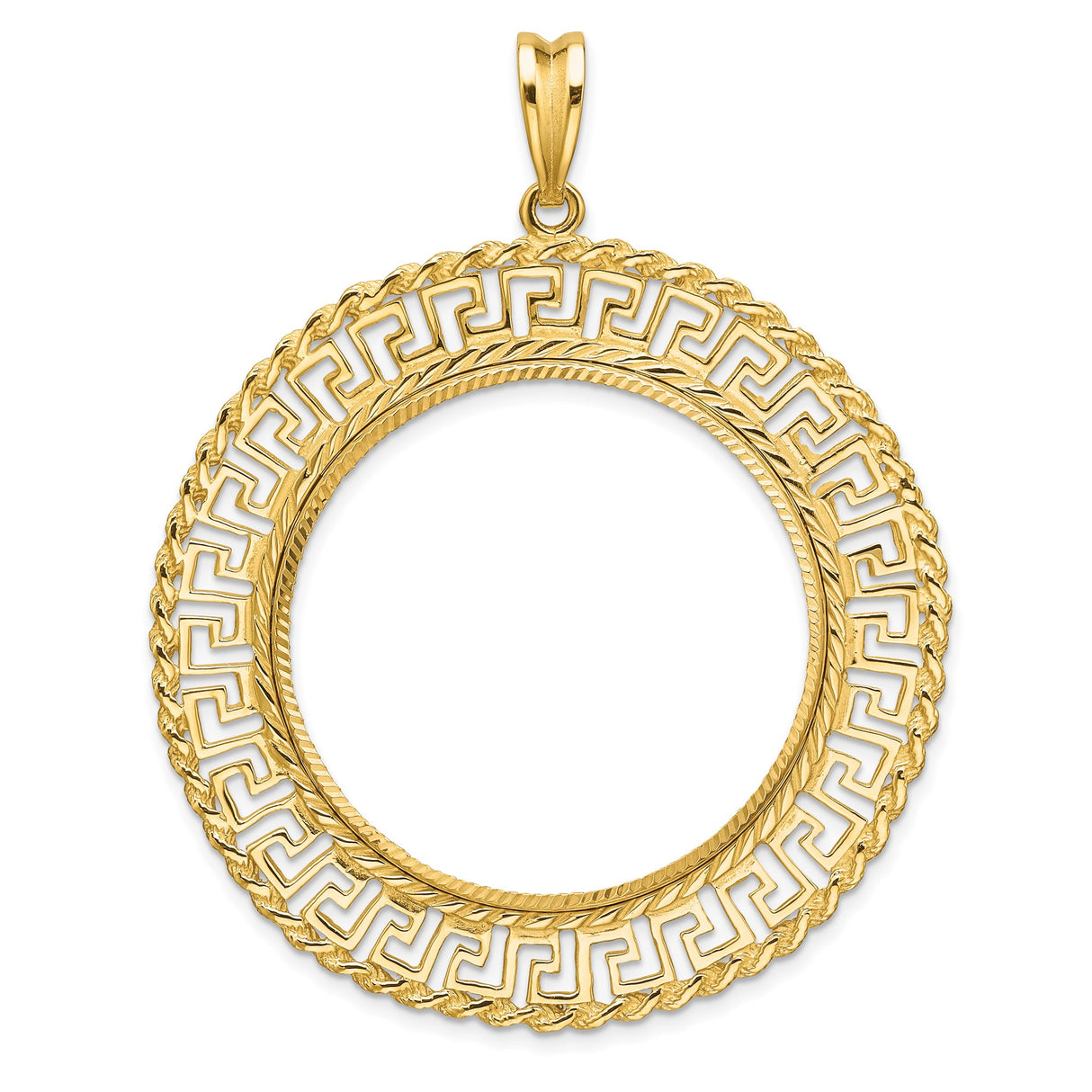 33 mm 14k Yellow Gold coin bezel pendant for US $50 American Eagle