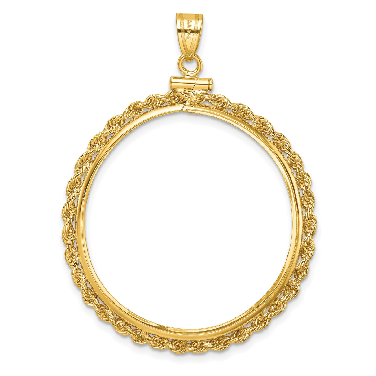 32 mm 14k Yellow Gold coin bezel pendant for US Grant Wood β additional image