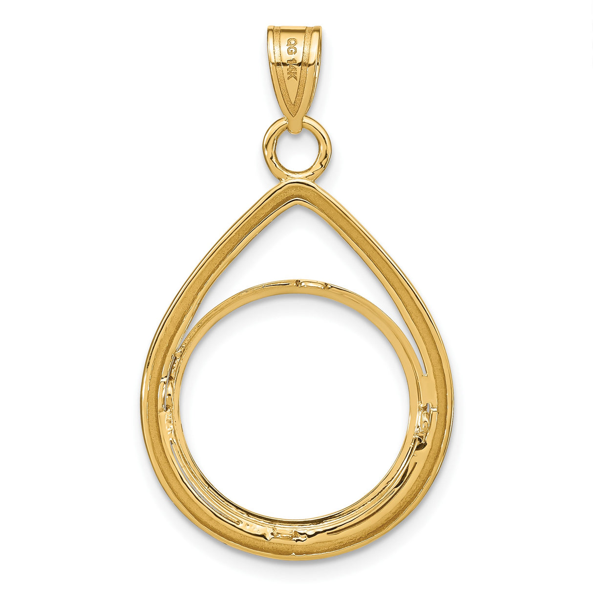 17 mm 14k Yellow Gold coin bezel pendant for US $5 American Buffalo β additional image