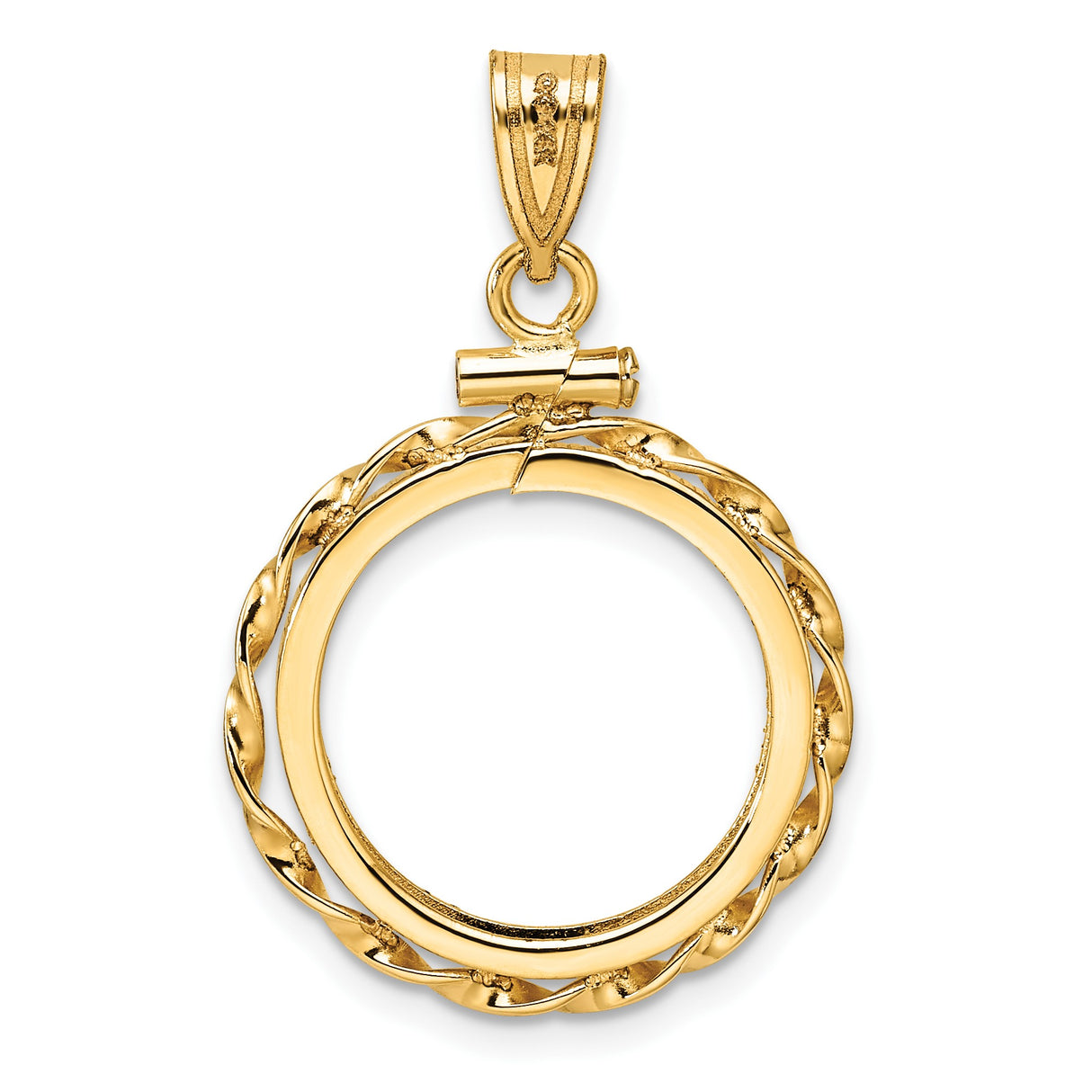 17 mm 14k Yellow Gold coin bezel pendant for US $5 American Buffalo β additional image