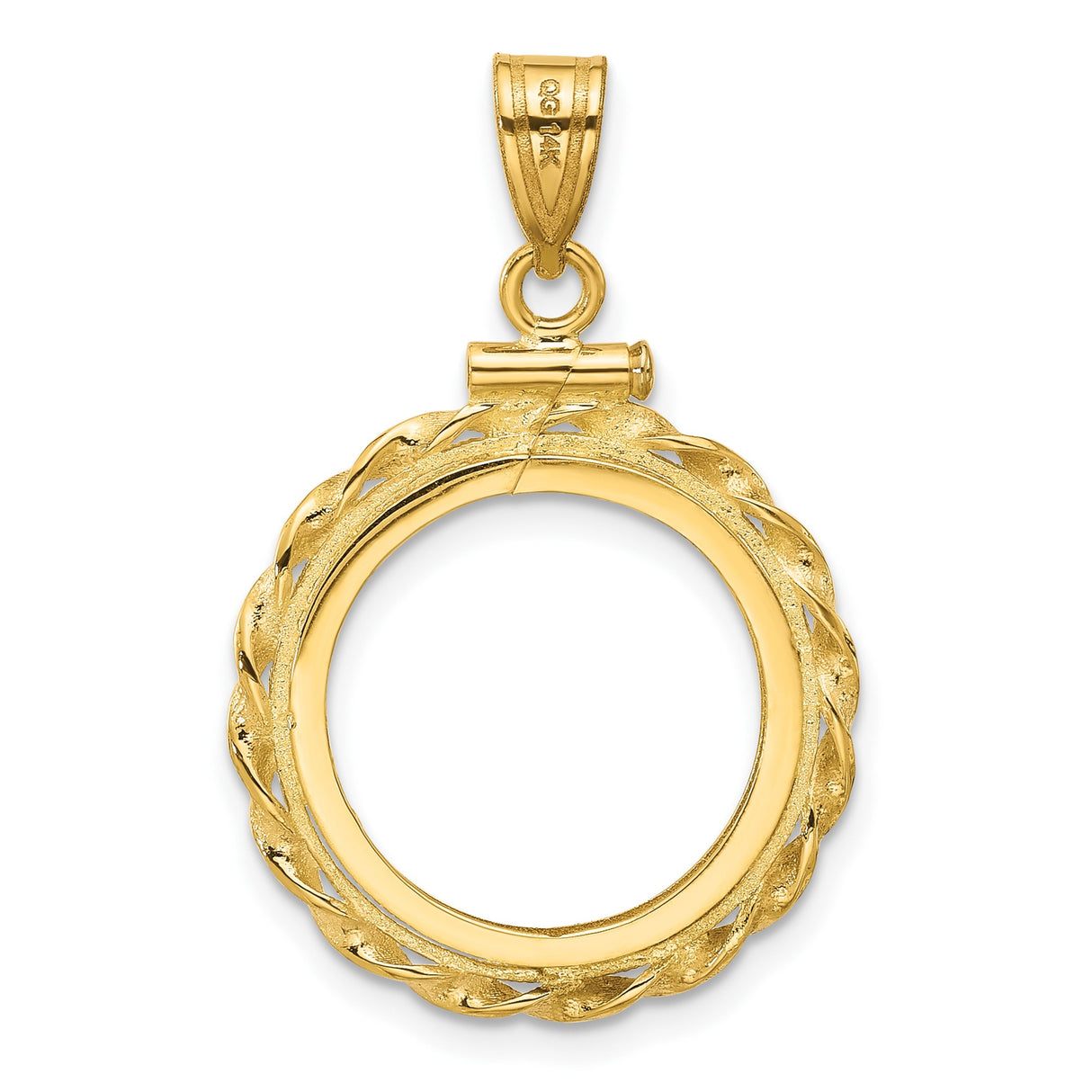 17 mm 14k Yellow Gold coin bezel pendant for US $5 American Buffalo β additional image