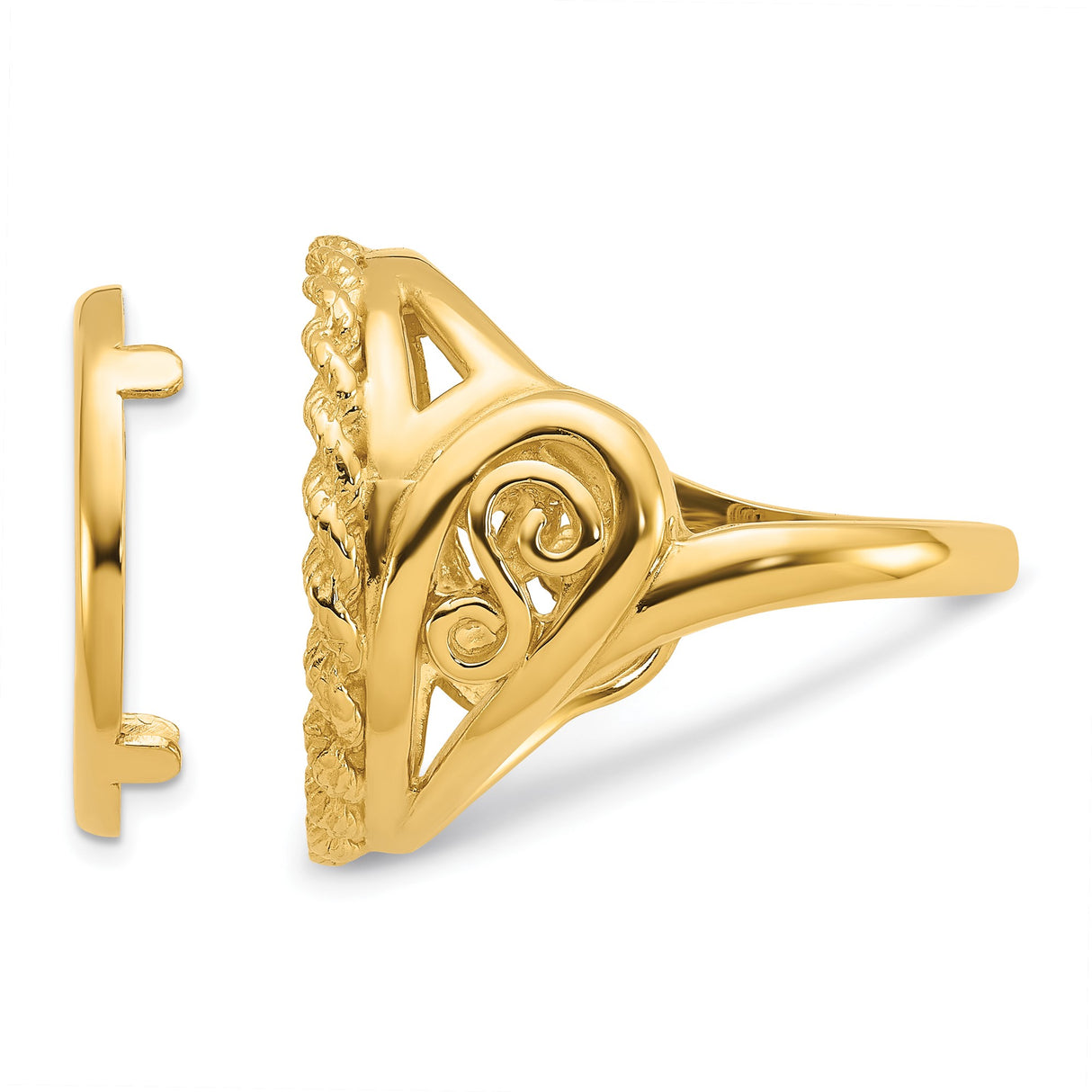 17 mm 14k Yellow Gold coin bezel ring for US $5 American Buffalo β additional image
