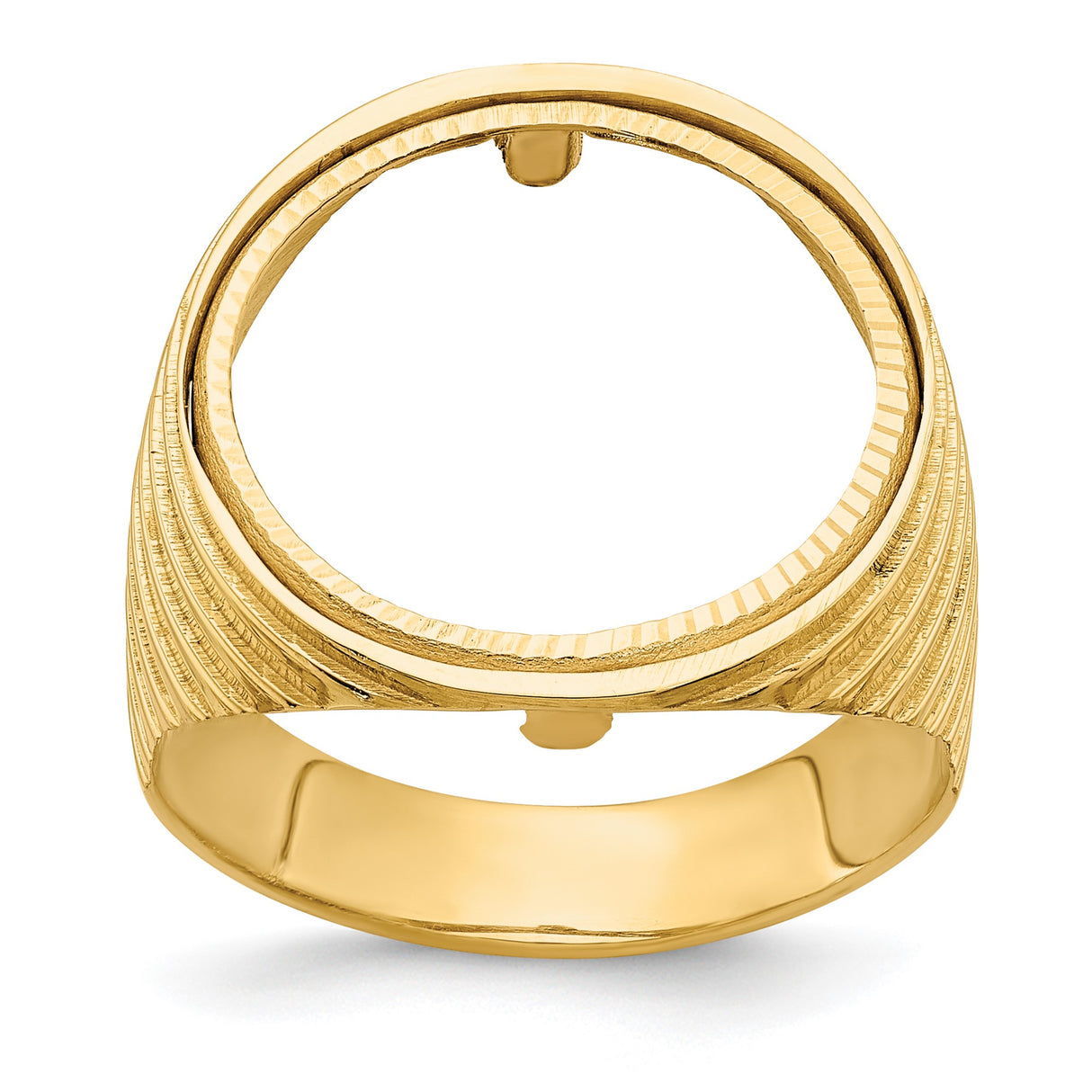 17 mm 14k Yellow Gold coin bezel ring for US $5 American Buffalo — additional image