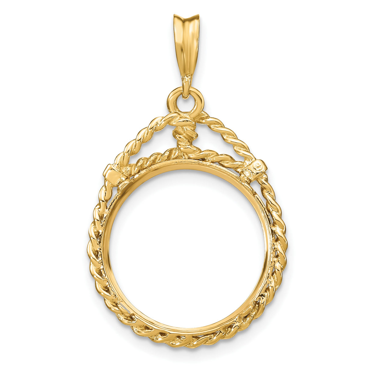 17 mm 14k Yellow Gold coin bezel pendant for US $5 American Eagle — additional image