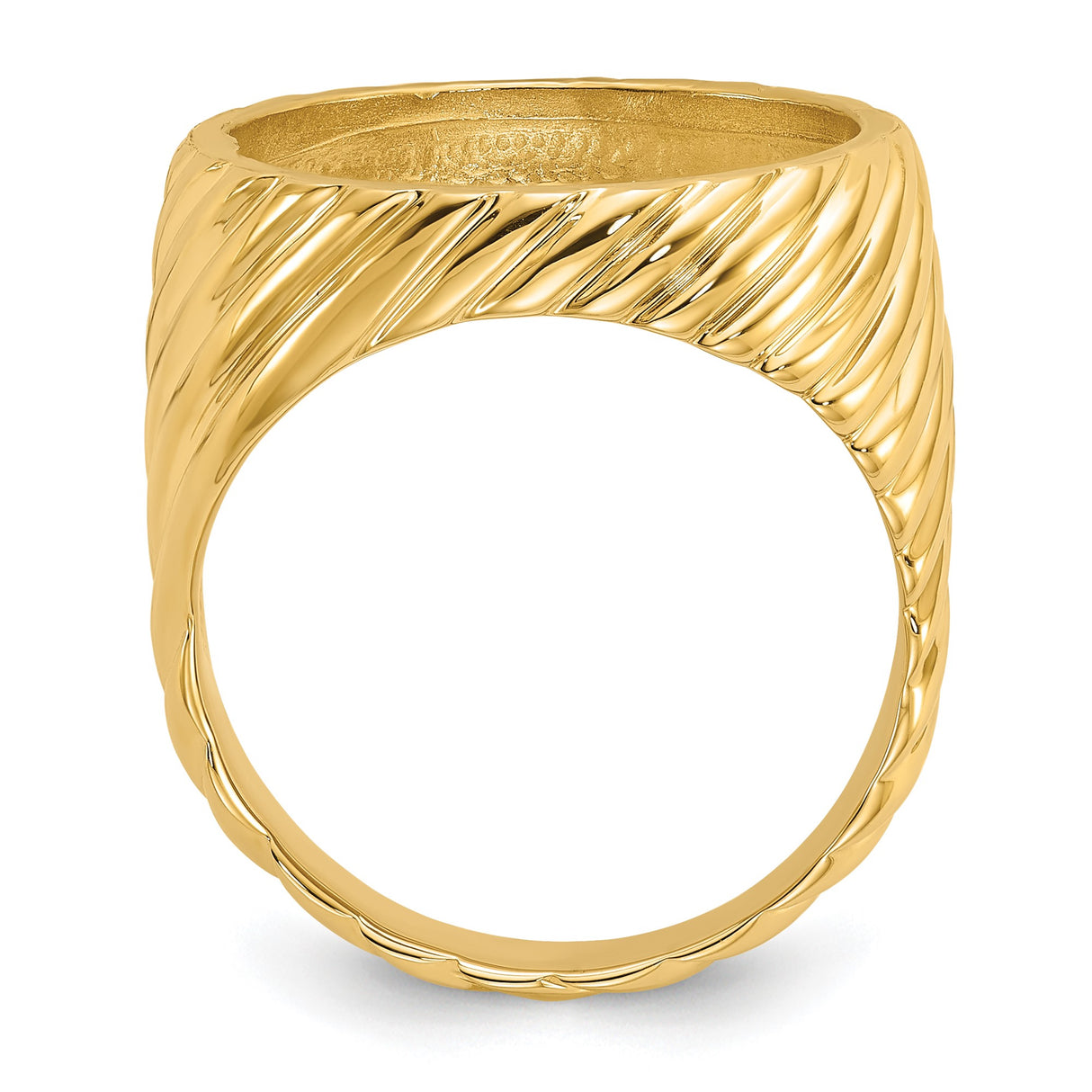 17 mm 14k Yellow Gold coin bezel ring for US $5 American Eagle β alternate view