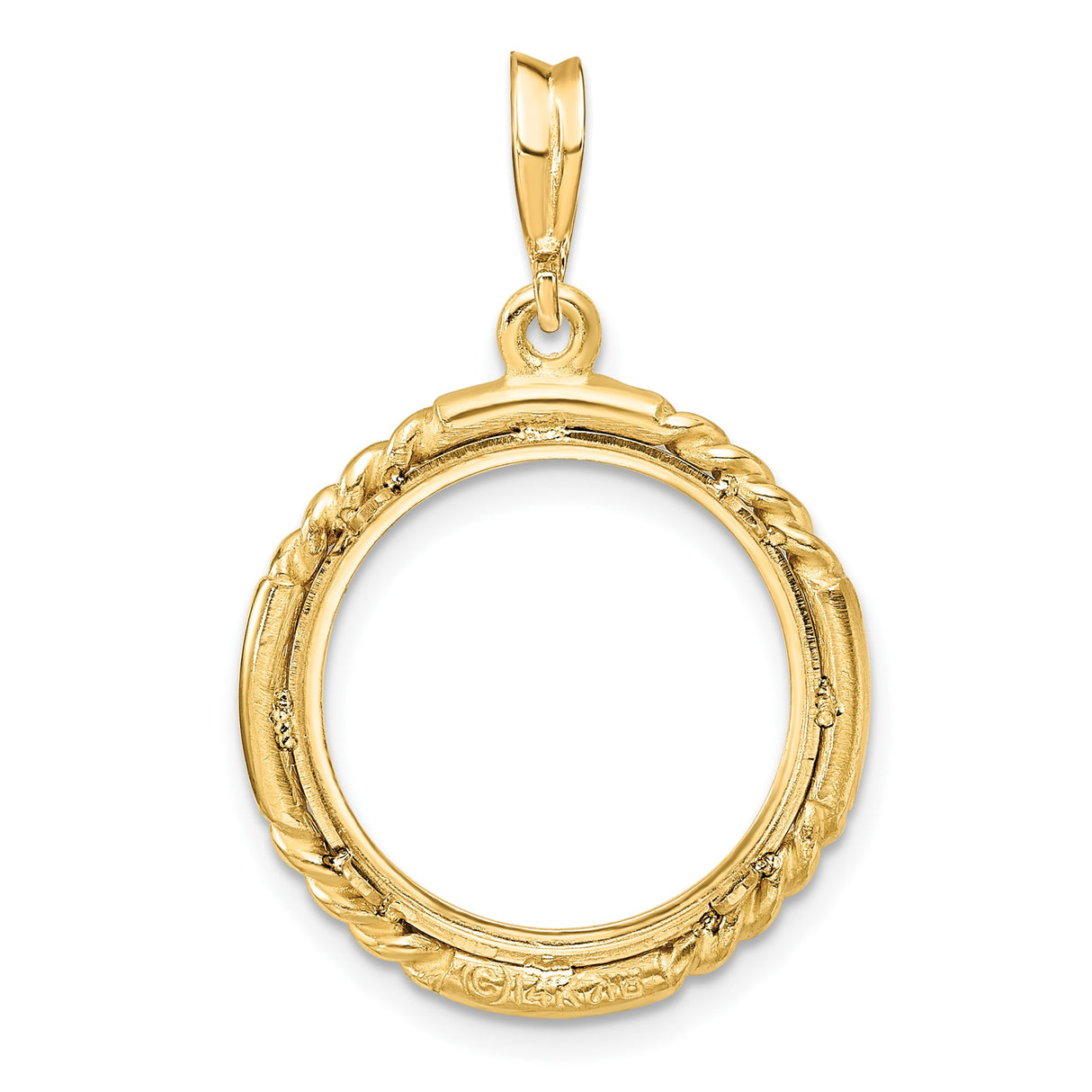 17 mm 14k Yellow Gold coin bezel pendant for US $10 American Eagle Platinum β additional image