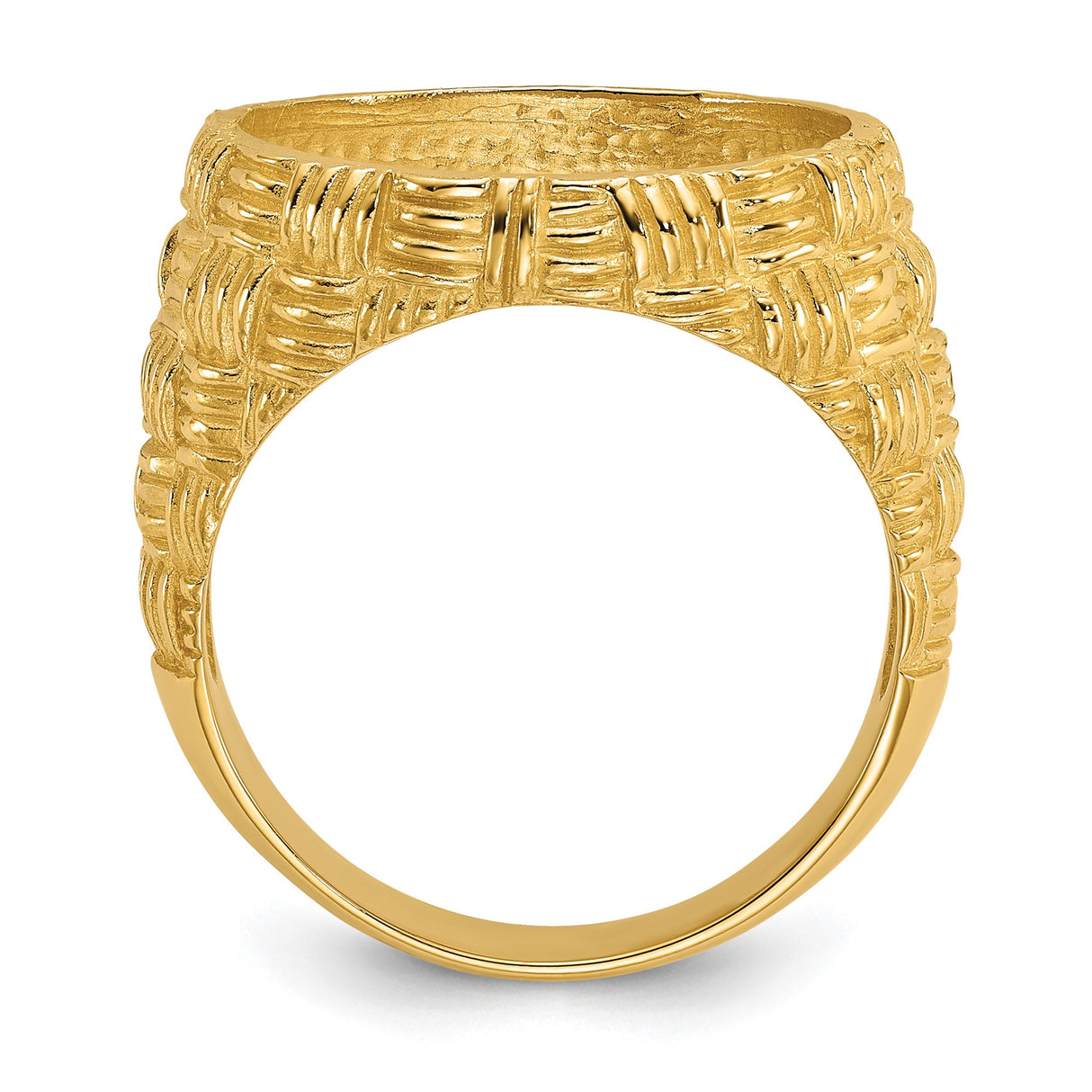 17 mm 14k Yellow Gold coin bezel ring for US $10 American Eagle Platinum β alternate view