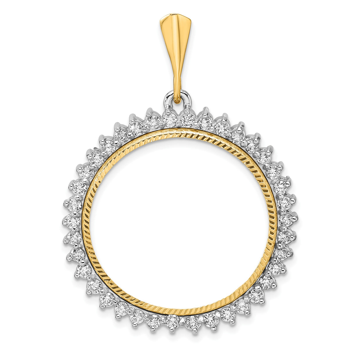 27 mm 14k Multi-Tone Gold coin bezel pendant for US $25 American Eagle
