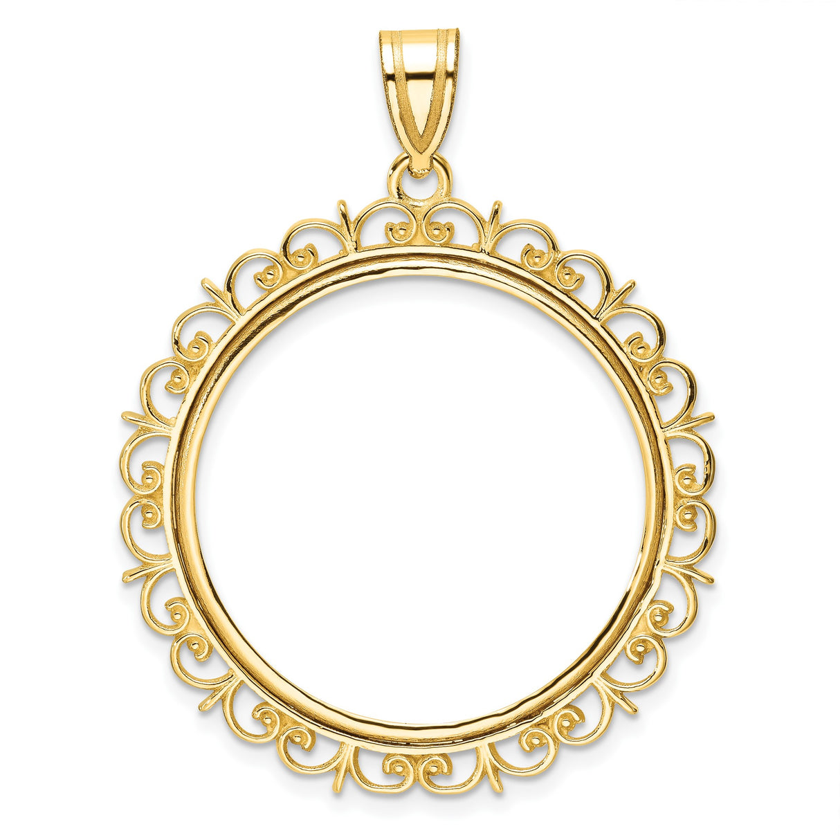 27 mm 14k Yellow Gold coin bezel pendant for US $25 American Eagle