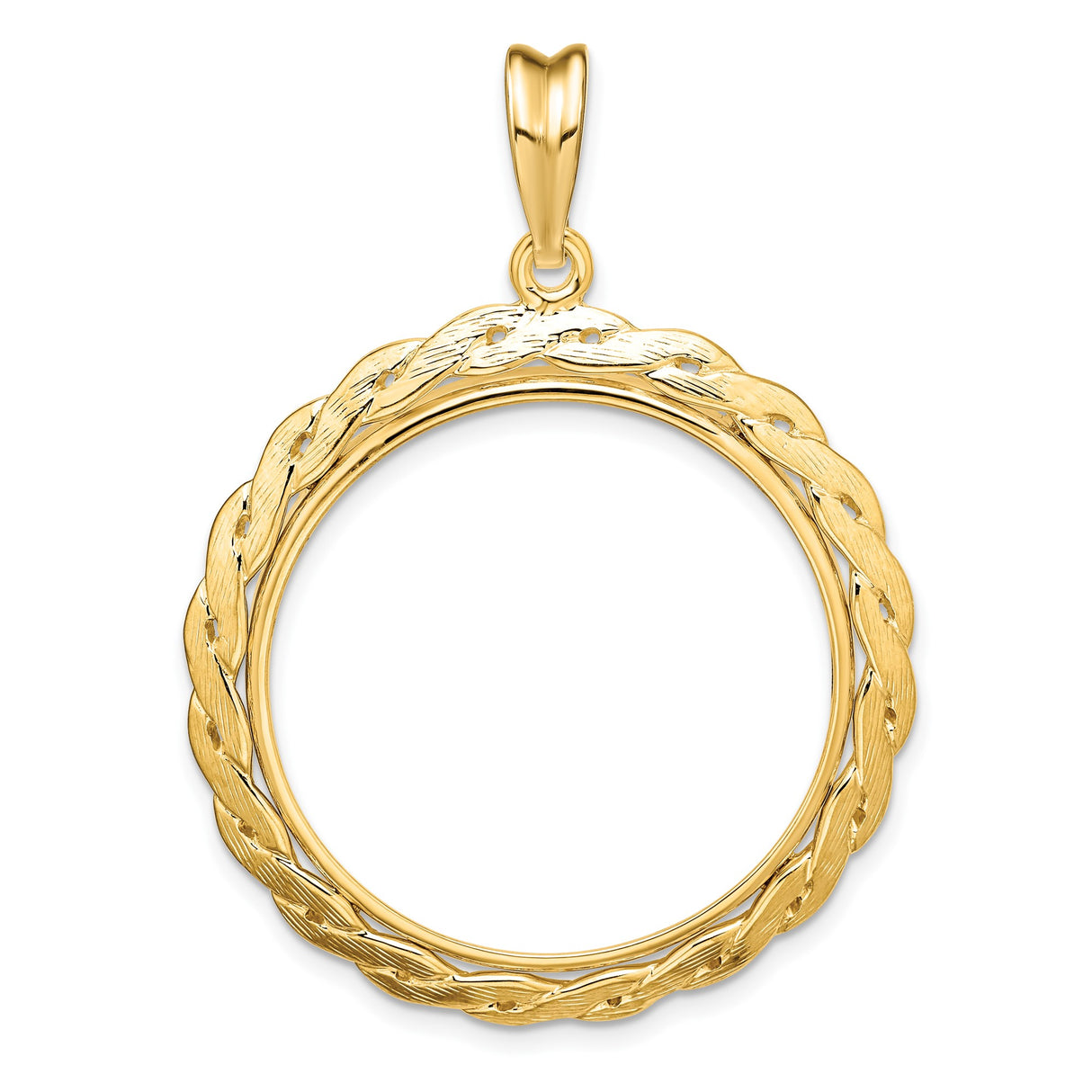 27 mm 14k Yellow Gold coin bezel pendant for US $25 American Eagle