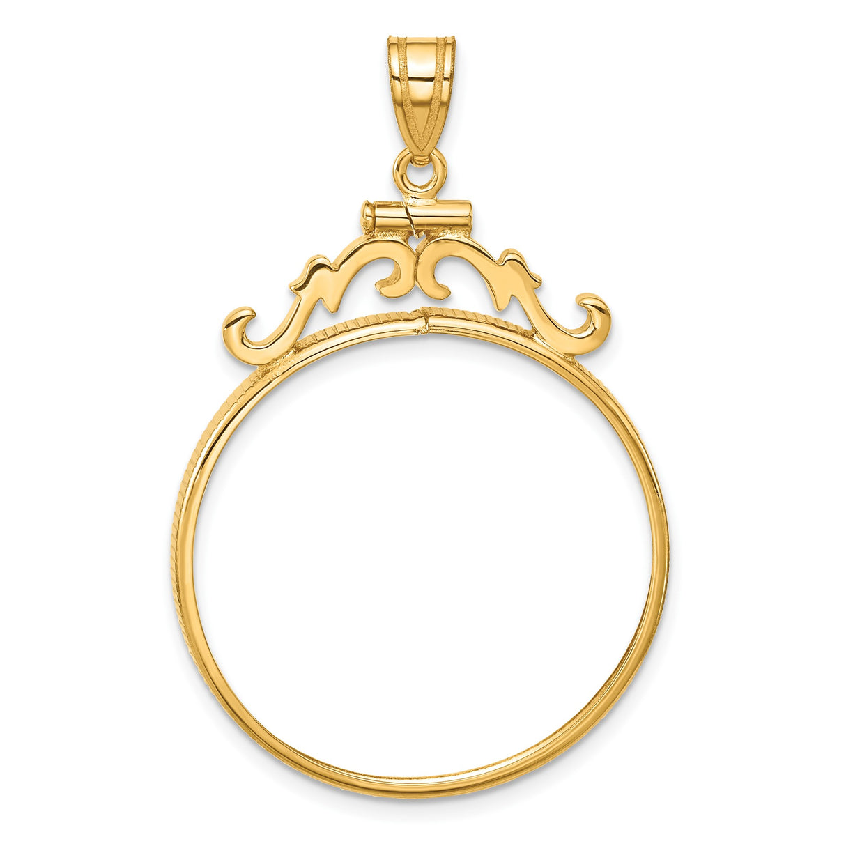 28 mm 14k Yellow Gold coin bezel pendant for US Frank Lloyd Wright