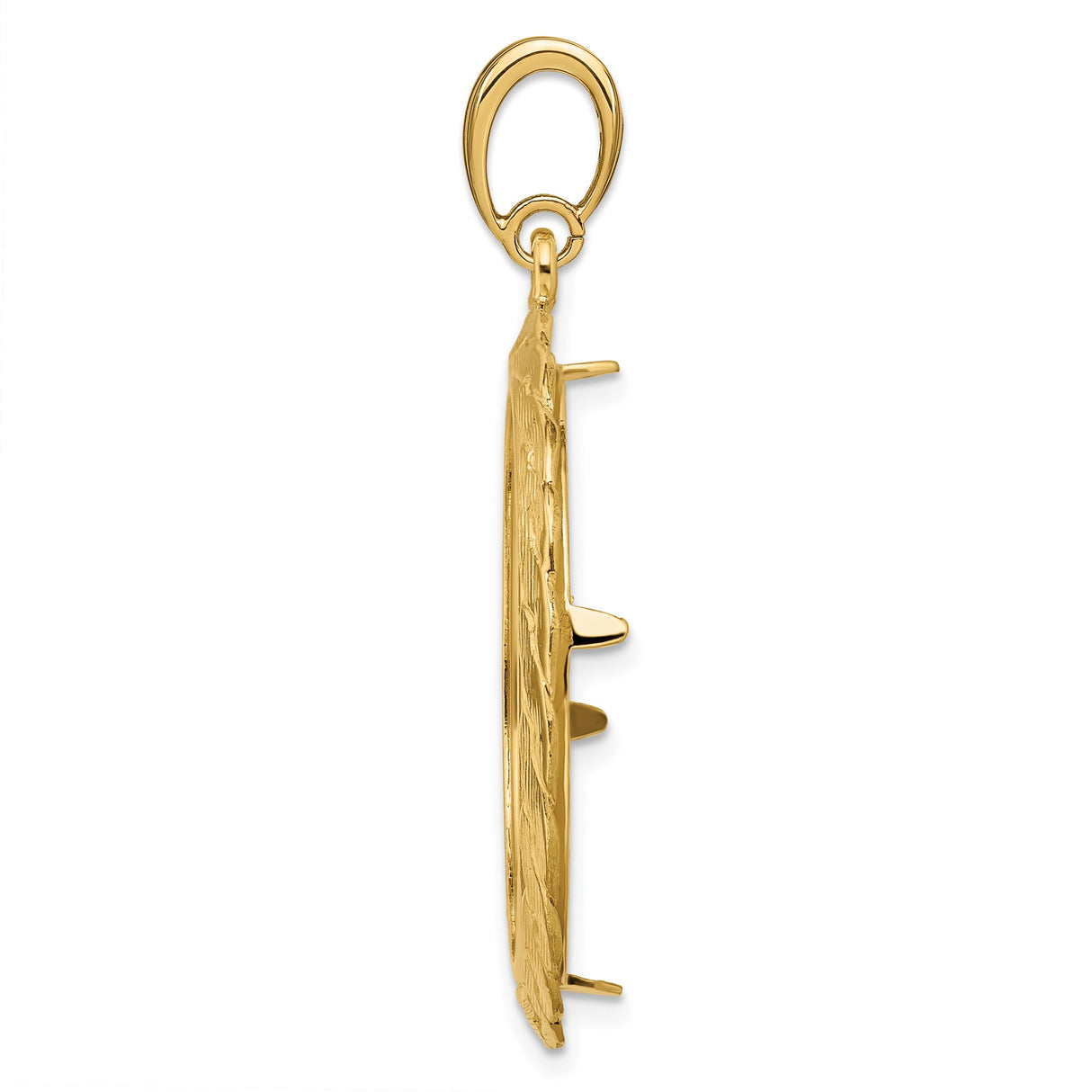 28 mm 14k Yellow Gold coin bezel pendant for US Willa Cather — alternate view