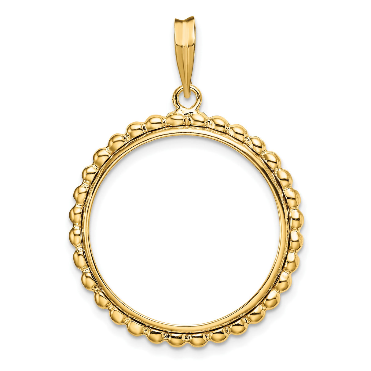 22 mm 14k Yellow Gold coin bezel pendant for US $10 American Buffalo