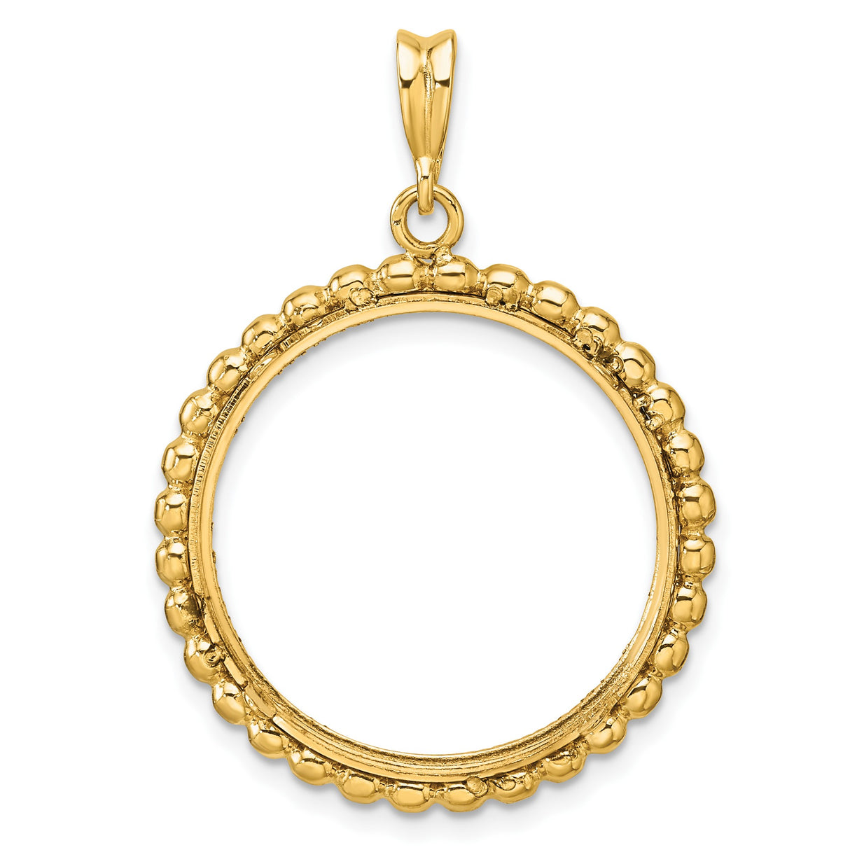 22 mm 14k Yellow Gold coin bezel pendant for US $10 American Buffalo — additional image
