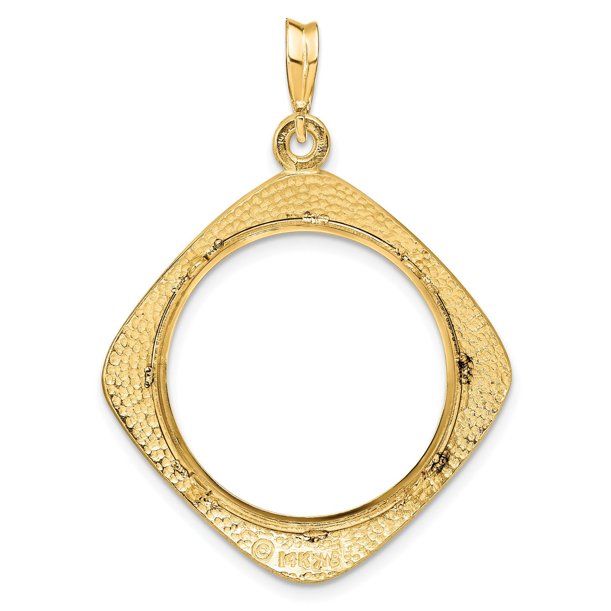 22 mm 14k Yellow Gold coin bezel pendant for US $10 American Buffalo — additional image