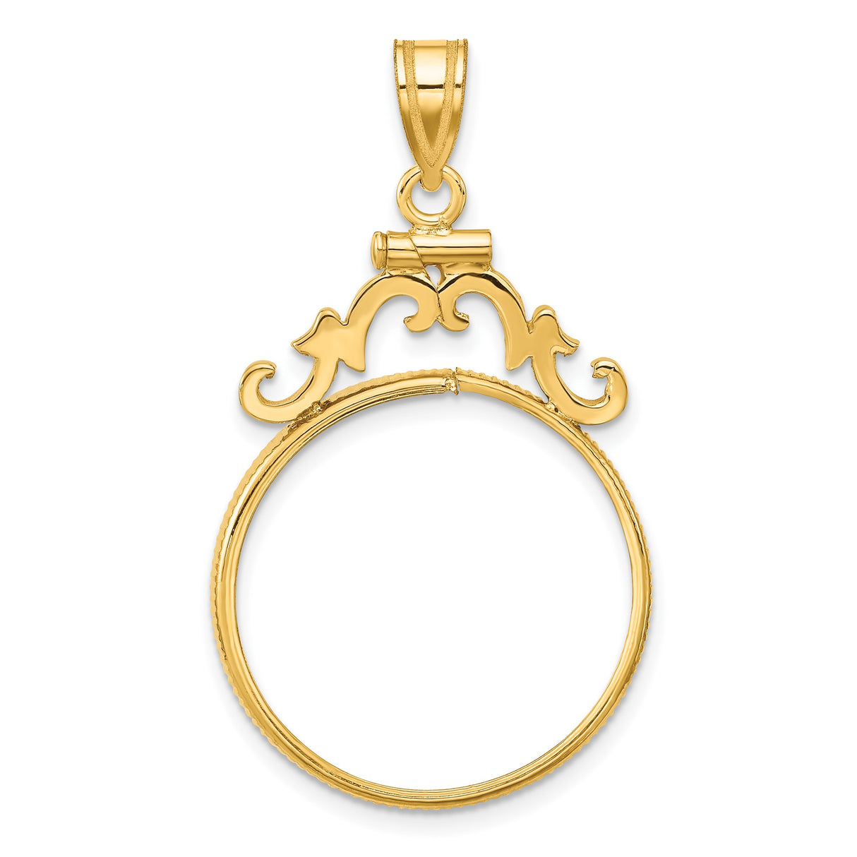 22 mm 14k Yellow Gold coin bezel pendant for US $10 American Buffalo
