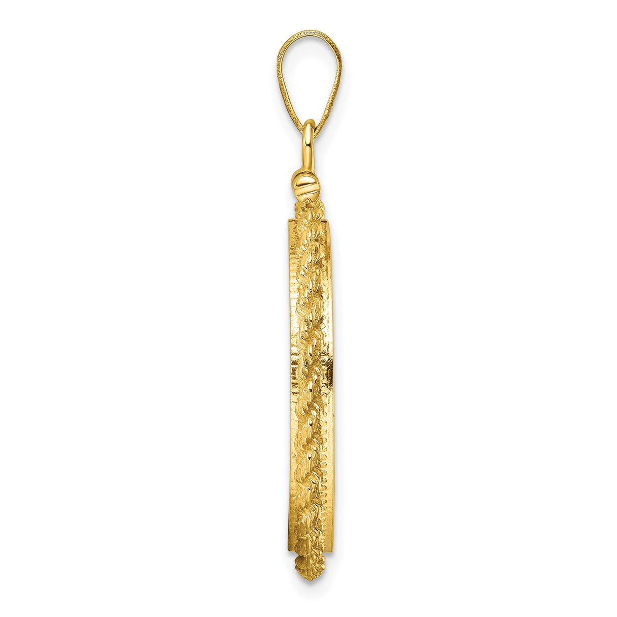 22 mm 14k Yellow Gold coin bezel pendant for US $10 American Buffalo — alternate view