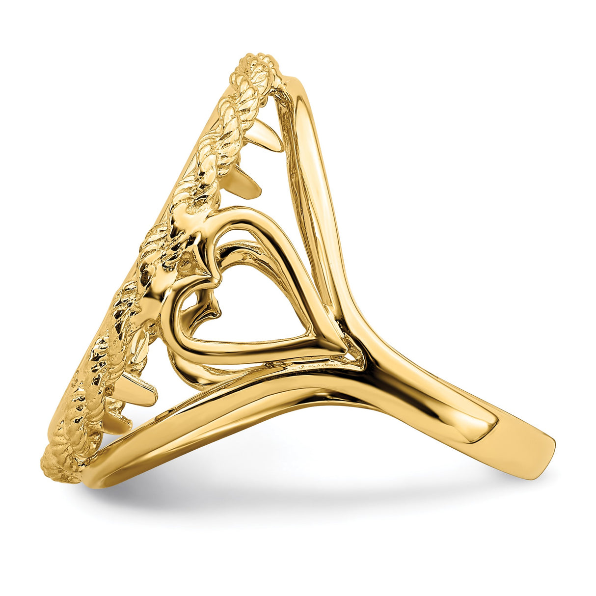 18 mm 14k Yellow Gold coin bezel ring for US 10¢ Dime - Barber — additional image