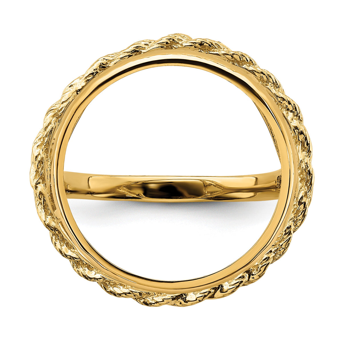 18 mm 14k Yellow Gold coin bezel ring for US 10¢ Dime - Barber — additional image