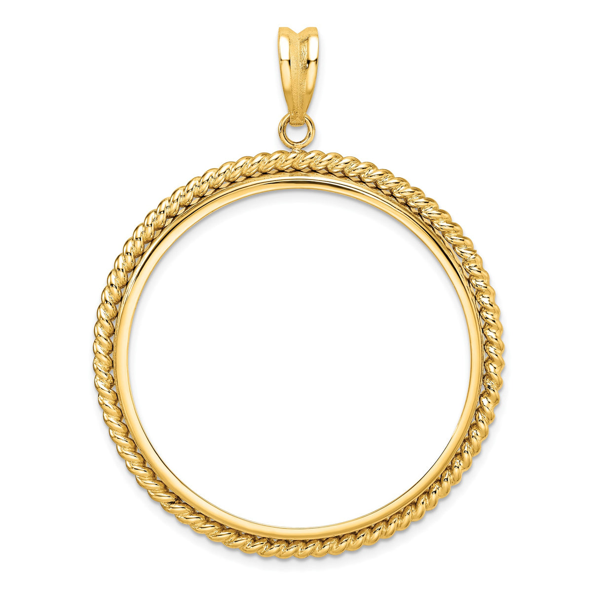 38 mm 14k Yellow Gold coin bezel pendant for US $1 Dollar - Eisenhower