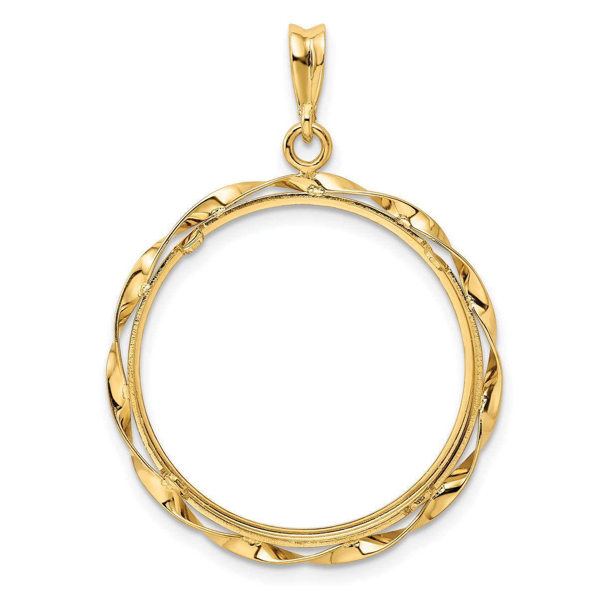 25 mm 14k Yellow Gold coin bezel pendant for US $5 Capped Bust Half Eagle — additional image
