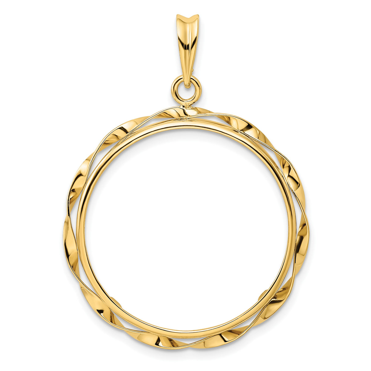 25 mm 14k Yellow Gold coin bezel pendant for US $5 Capped Bust Half Eagle
