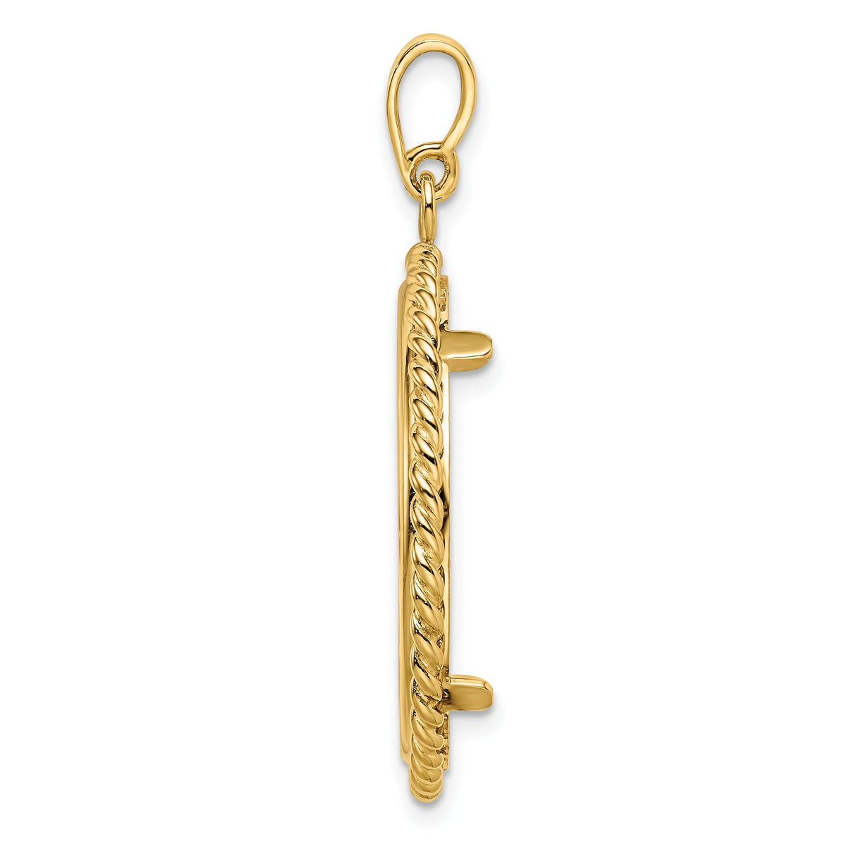 25 mm 14k Yellow Gold coin bezel pendant for US $5 Capped Bust Half Eagle — alternate view