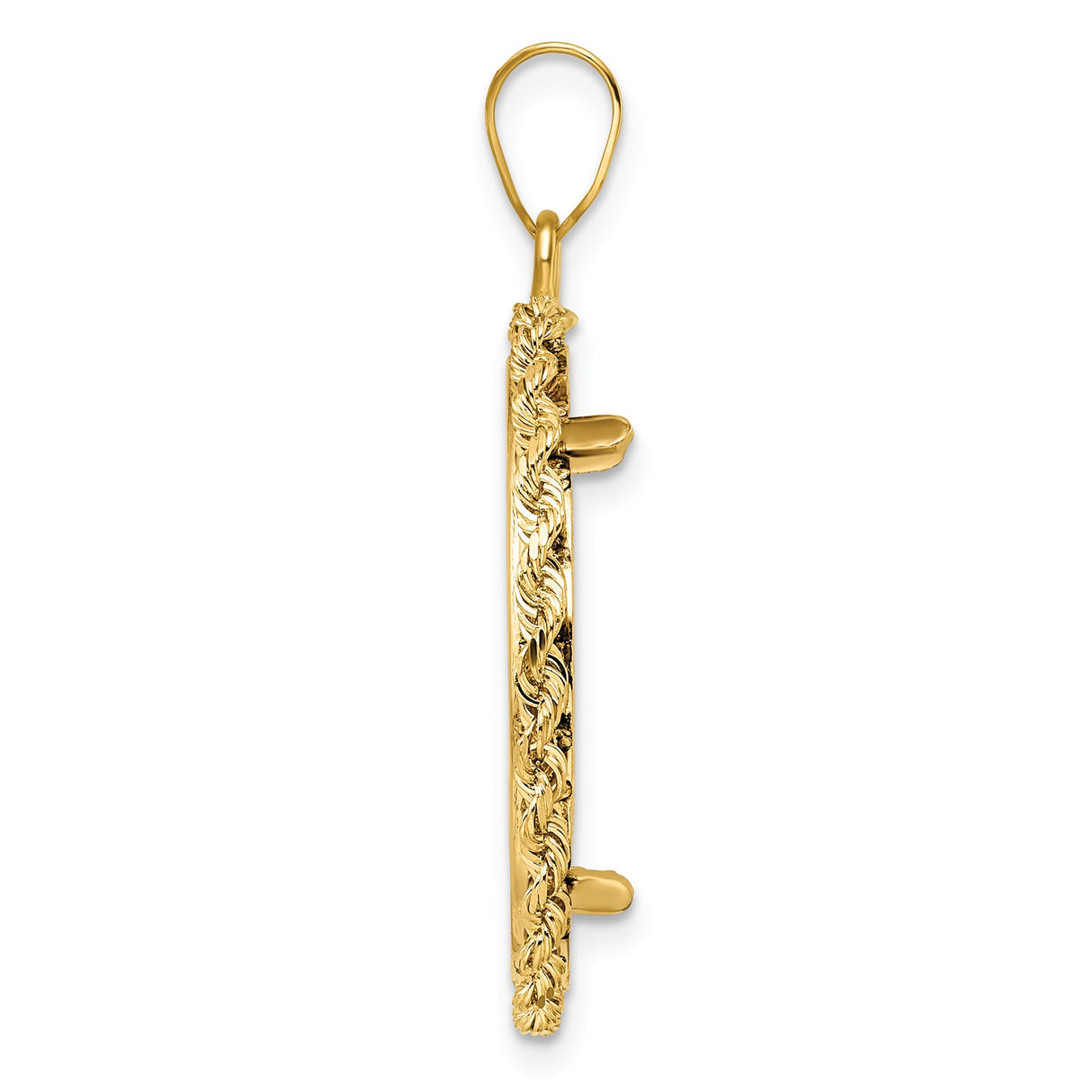 23 mm 14k Yellow Gold coin bezel pendant for US $5 Classic Head Half Eagle — alternate view