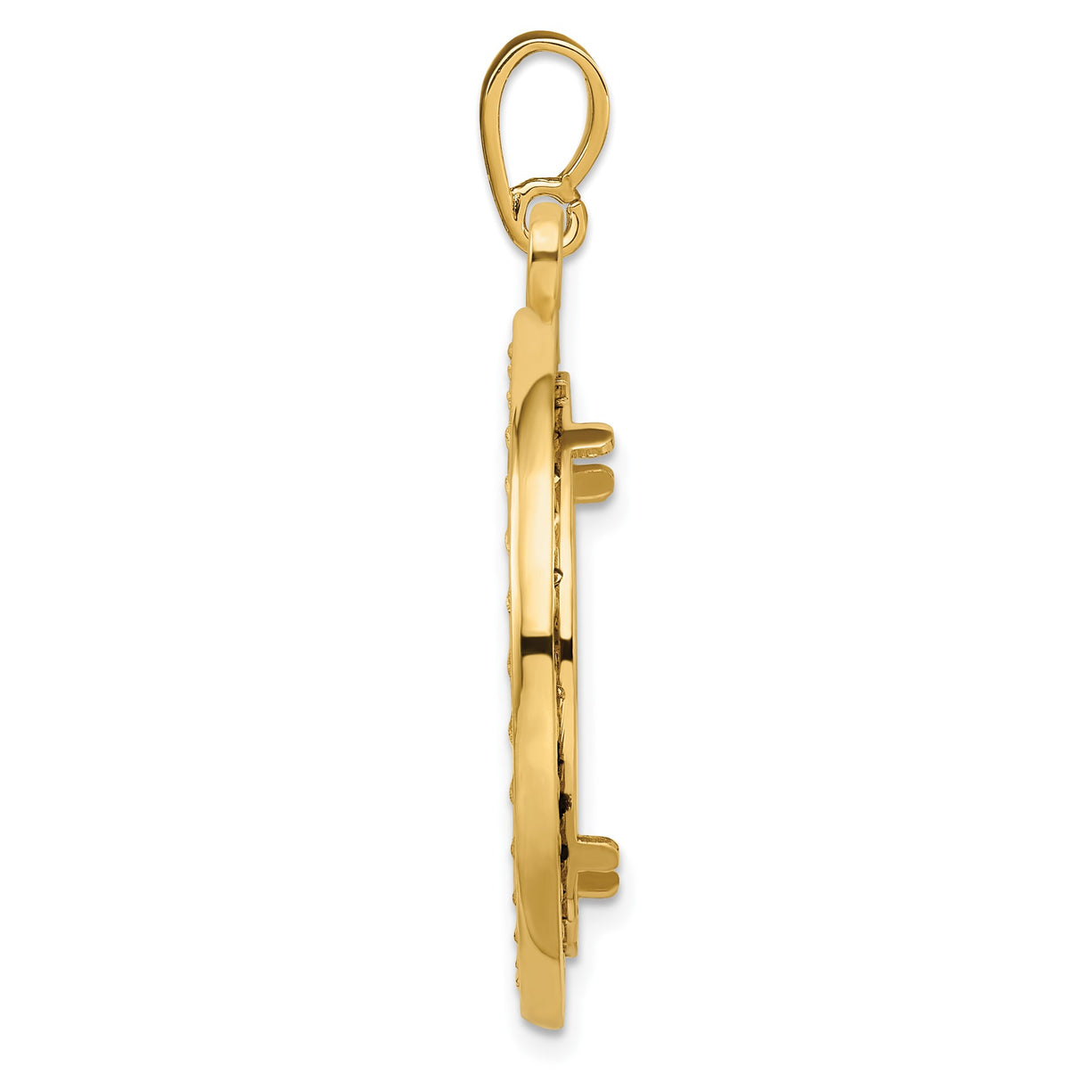 23 mm 14k Yellow Gold coin bezel pendant for US $5 Classic Head Half Eagle — alternate view