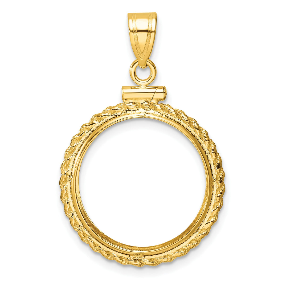18 mm 14k Yellow Gold coin bezel pendant for US $2.50 Classic Head Quarter Eagle — additional image