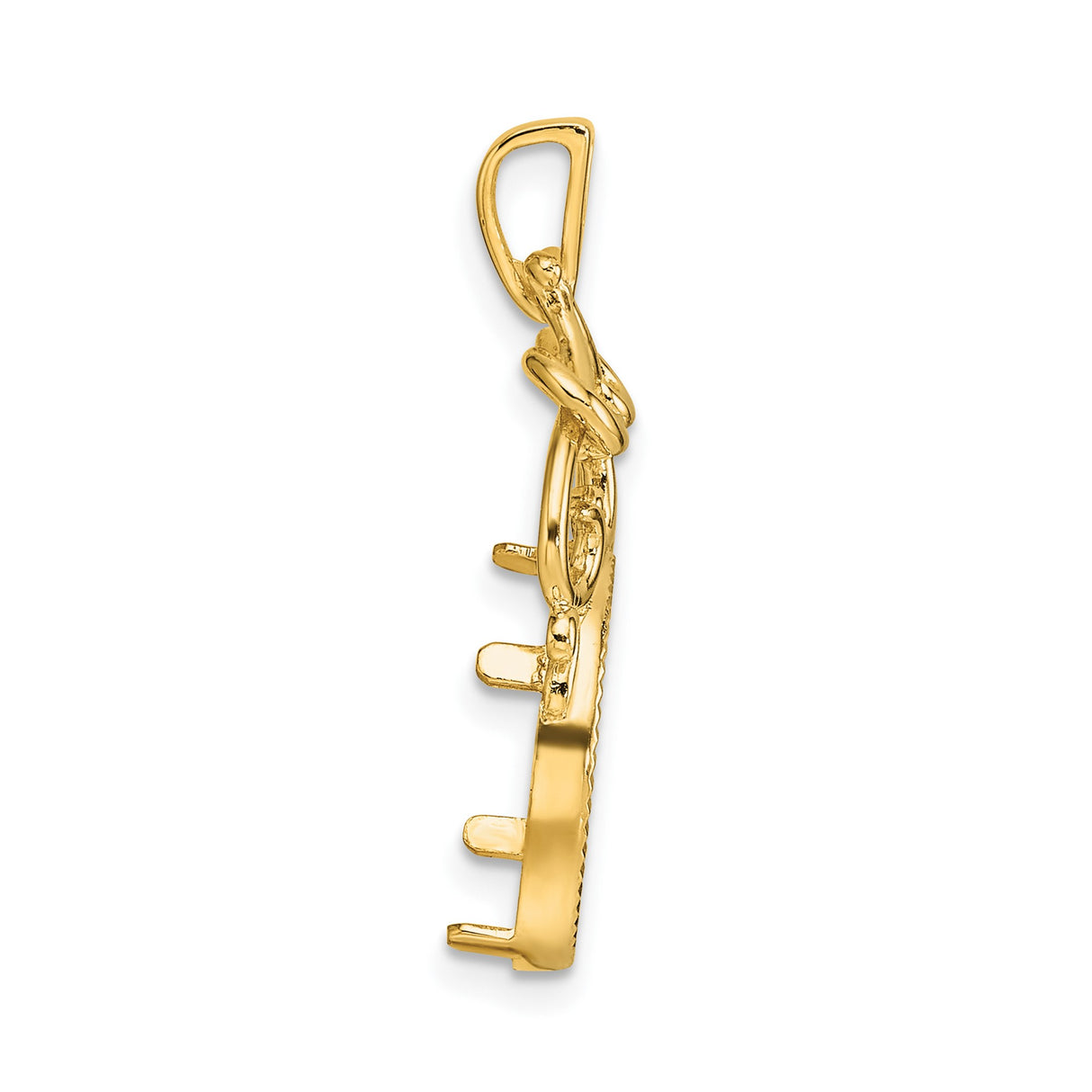 13 mm 14k Yellow Gold coin bezel pendant for US $1 Indian Princess Type 1 — alternate view
