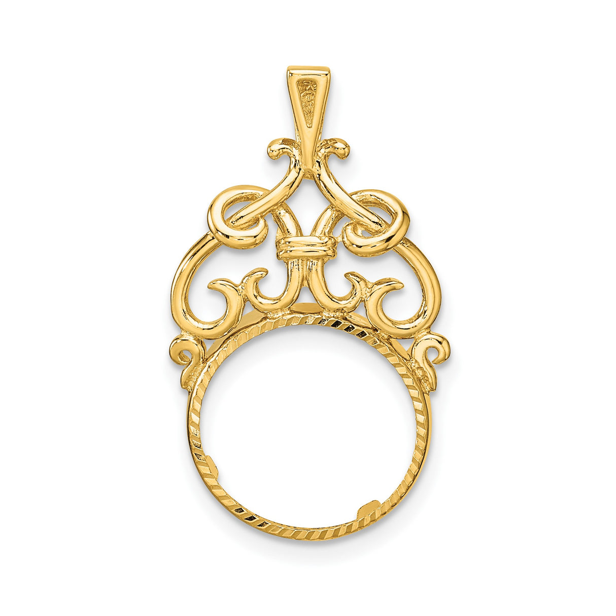 13 mm 14k Yellow Gold coin bezel pendant for US $1 Indian Princess Type 1