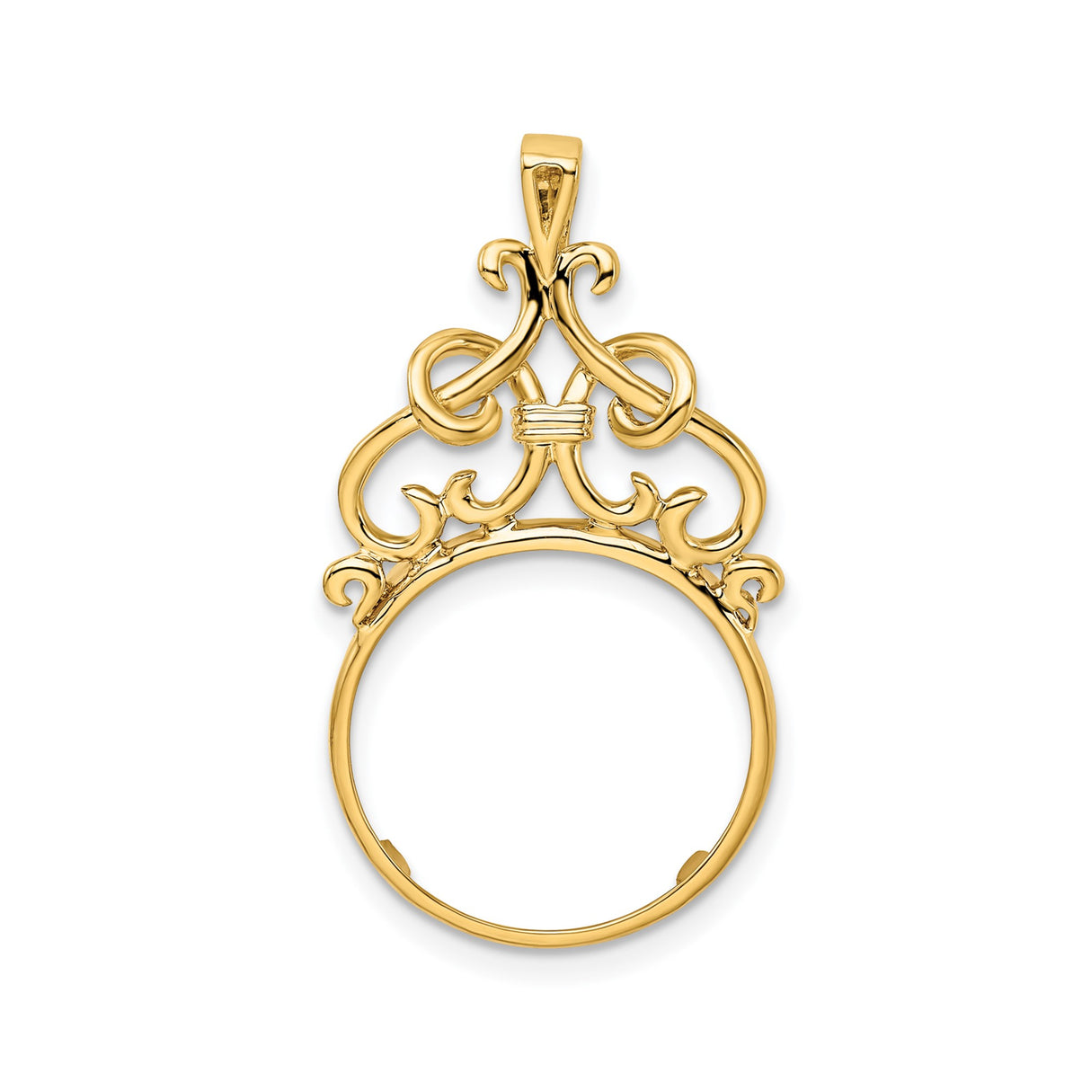 13 mm 14k Yellow Gold coin bezel pendant for US $1 Indian Princess Type 1