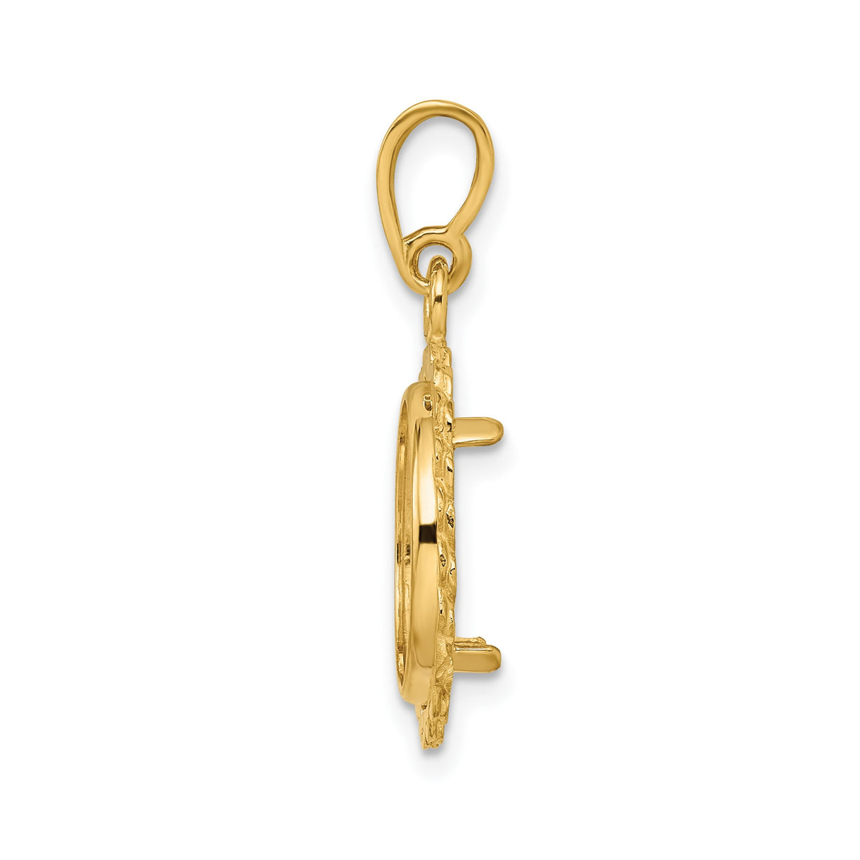 13 mm 14k Yellow Gold coin bezel pendant for US $1 Indian Princess Type 1 — alternate view