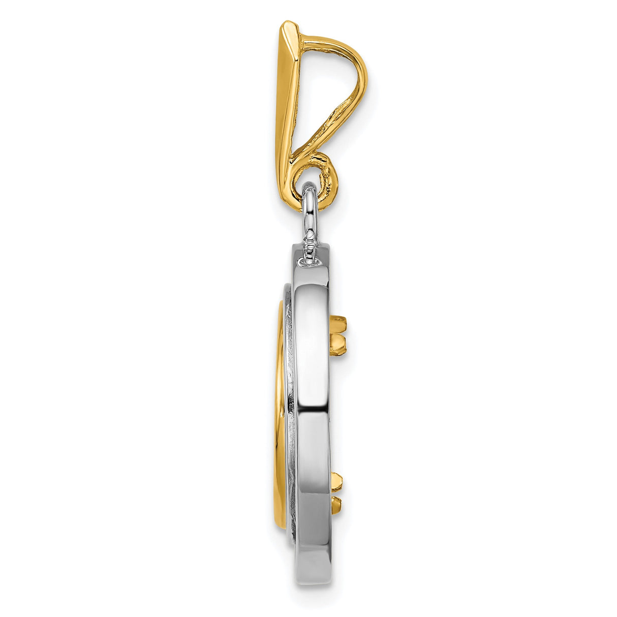 13 mm 14k Multi-Tone Gold coin bezel pendant for US $1 Indian Princess Type 1 — alternate view