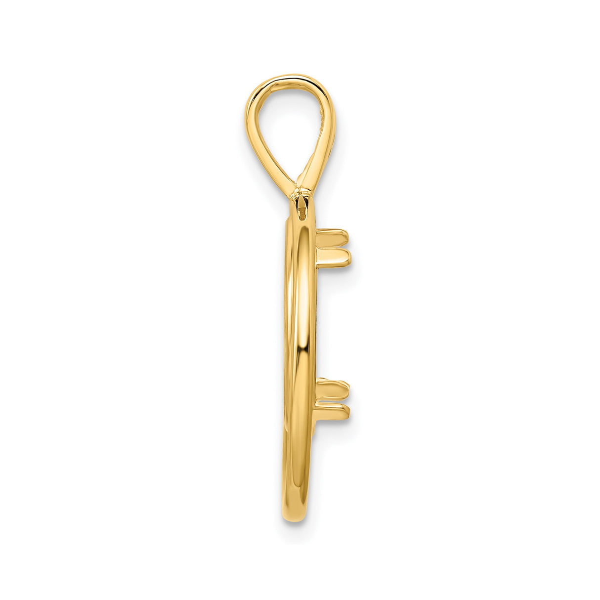 13 mm 14k Yellow Gold coin bezel pendant for US $1 Indian Princess Type 1 — alternate view