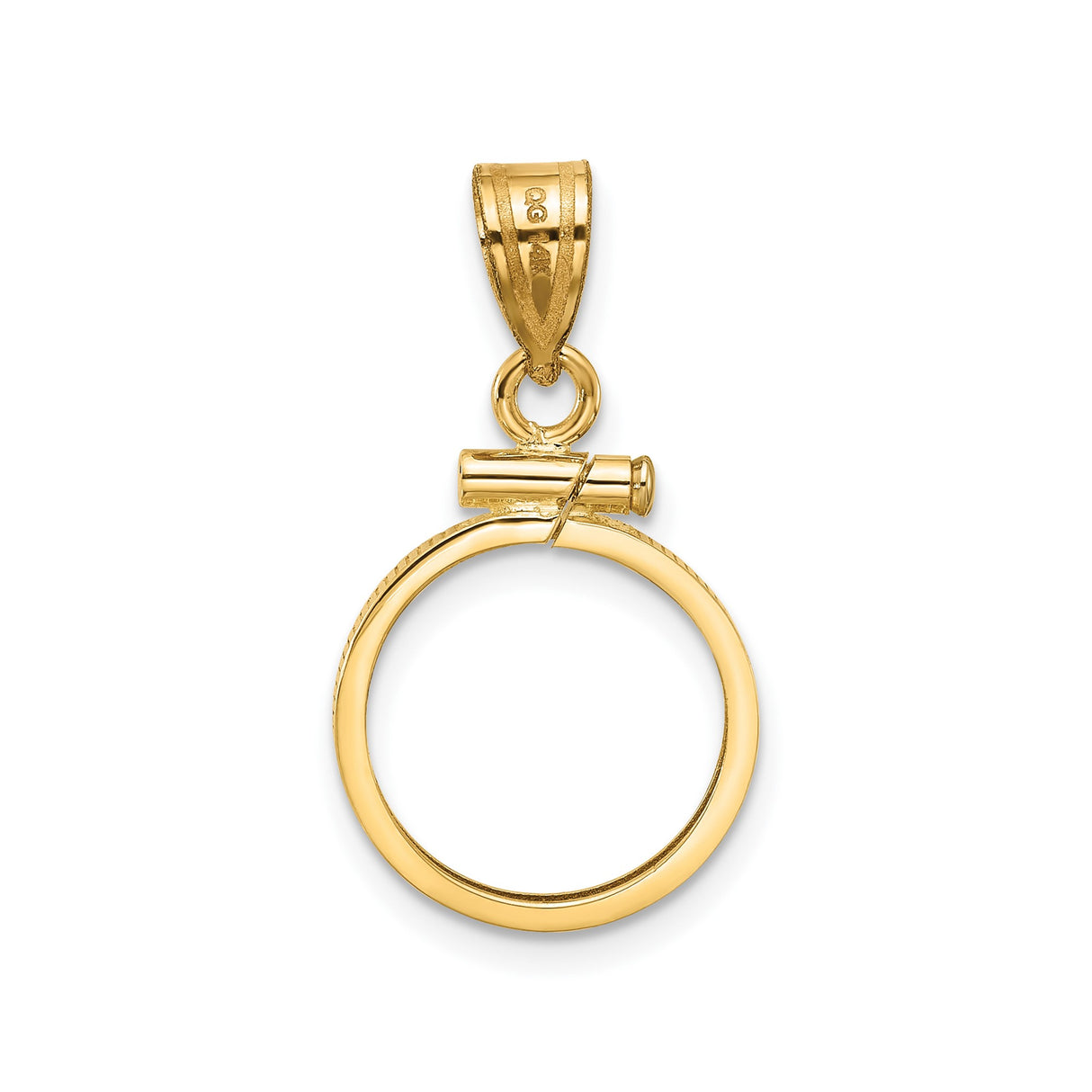 13 mm 14k Yellow Gold coin bezel pendant for US $1 Indian Princess Type 1 β additional image