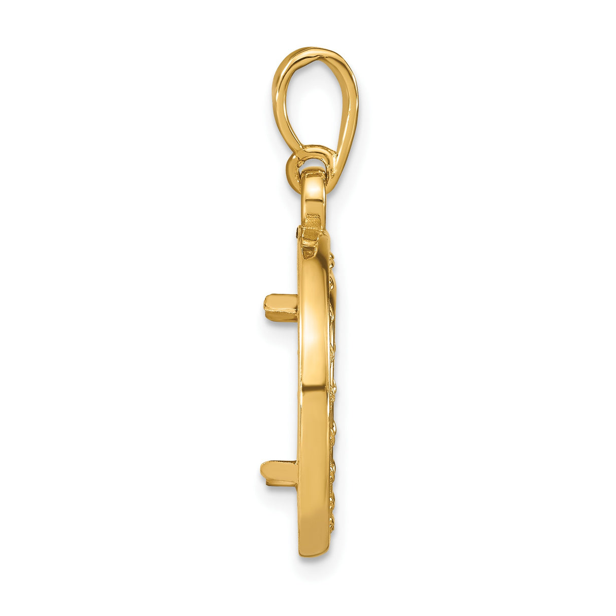 13 mm 14k Yellow Gold coin bezel pendant for US $1 Indian Princess Type 1 — alternate view